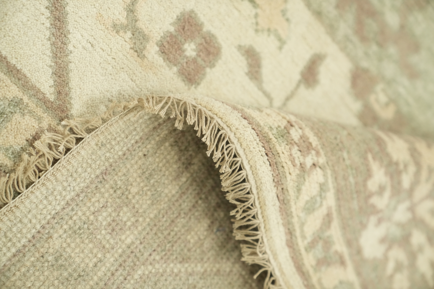 Classic Beige Toned Oushak Indian Wool Rug 8x10