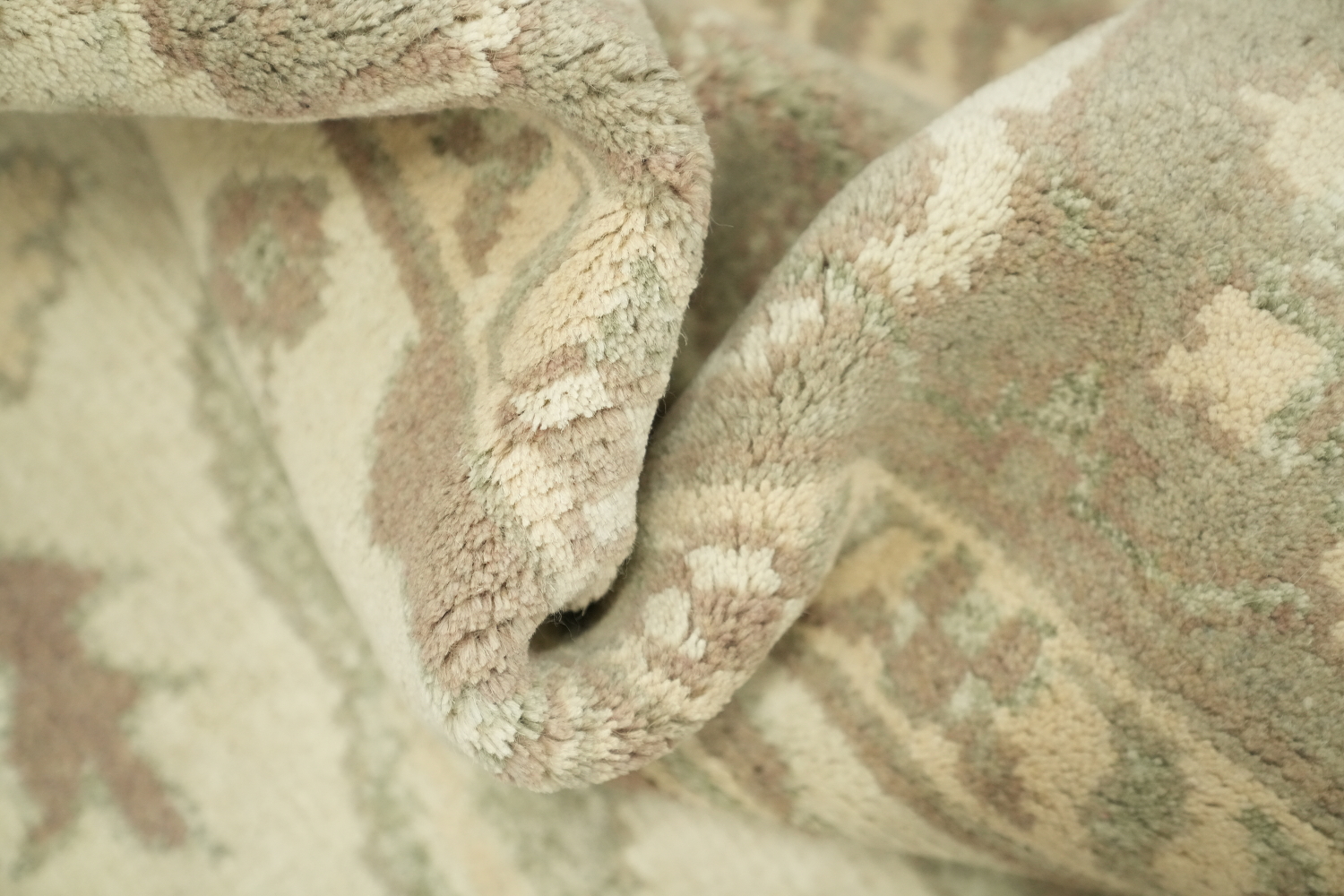 Classic Beige Toned Oushak Indian Wool Rug 8x10