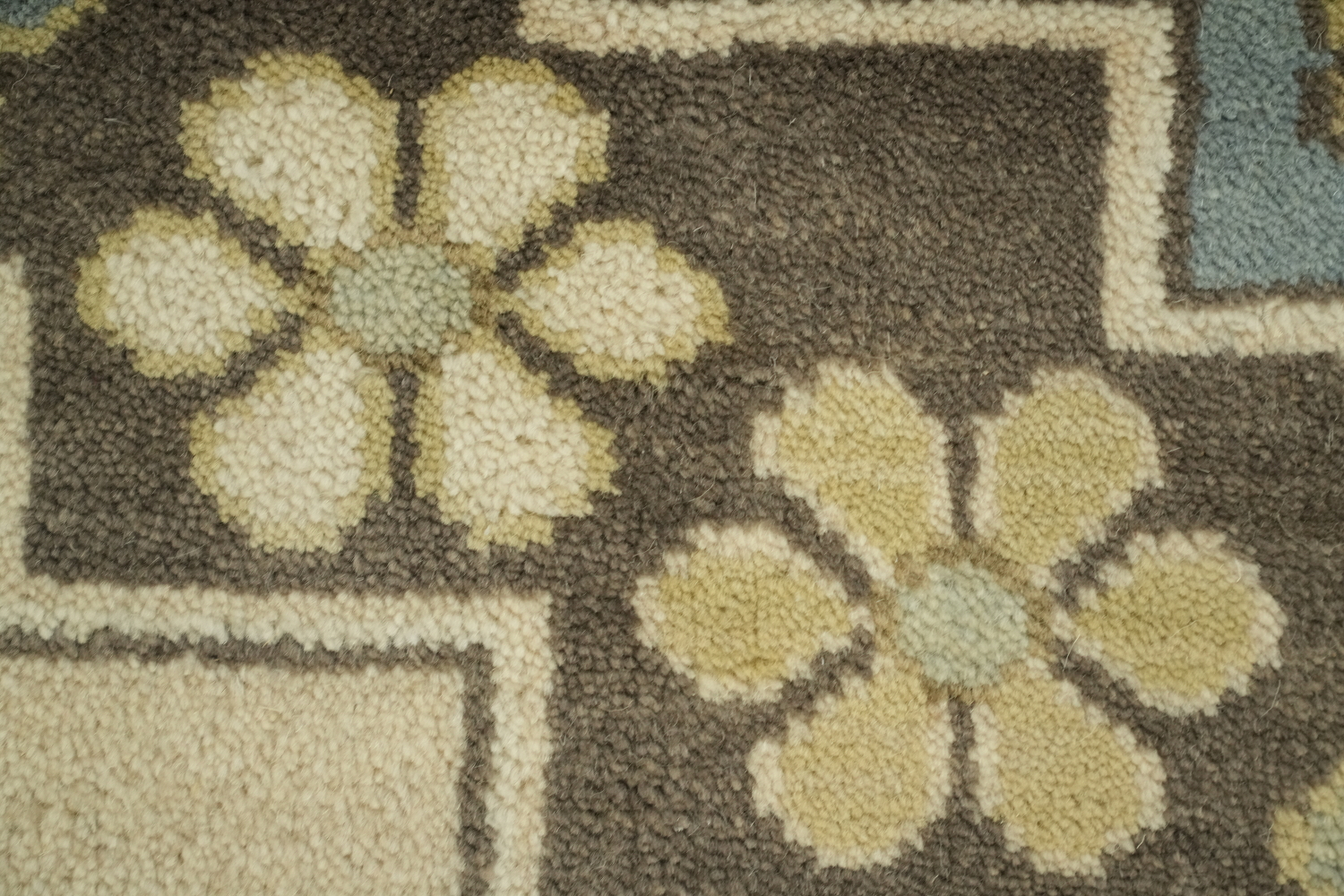 Traditional Beige and Blue Oushak Hand Made Area Rug 8x10