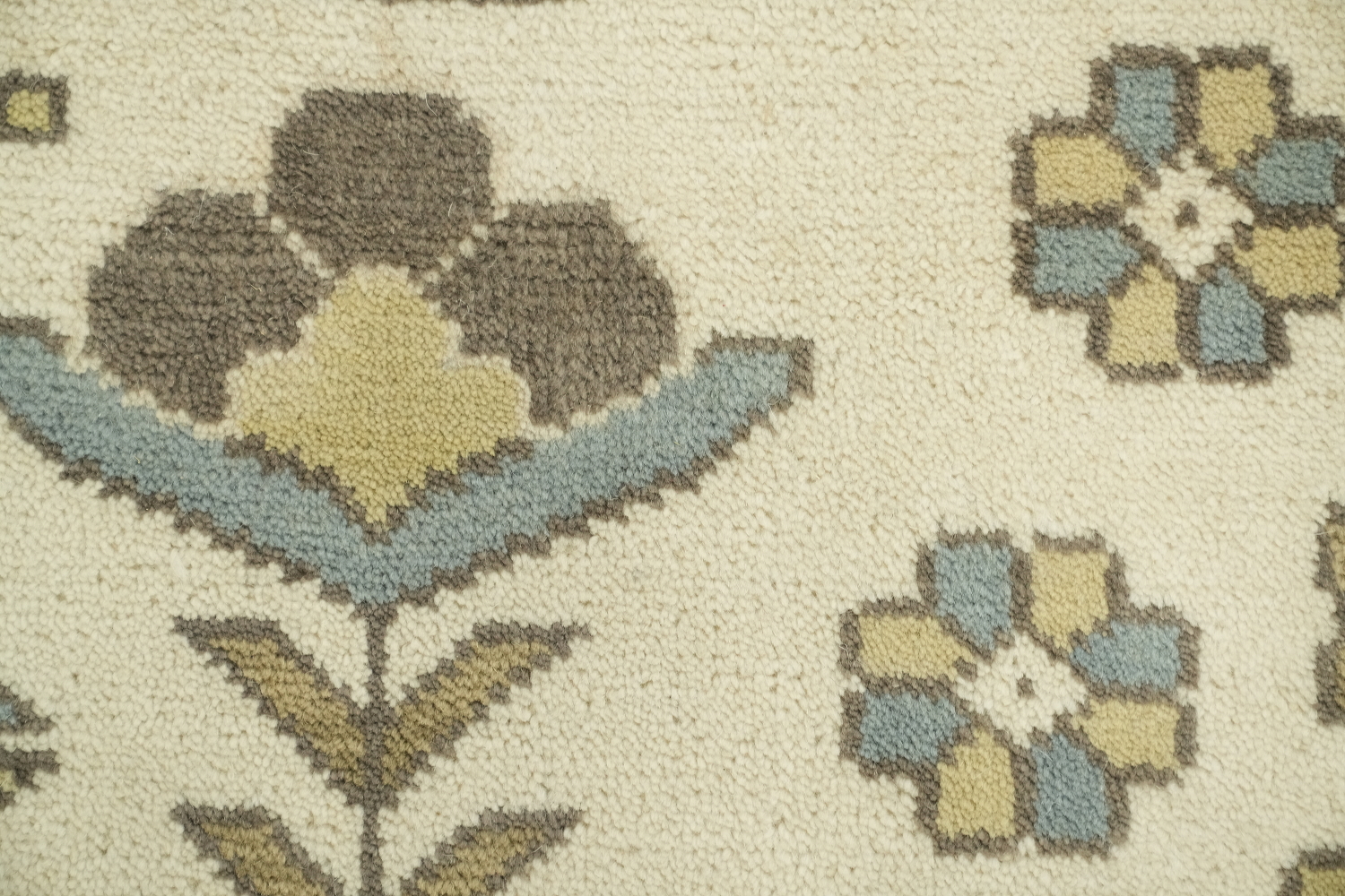 Traditional Beige and Blue Oushak Hand Made Area Rug 8x10