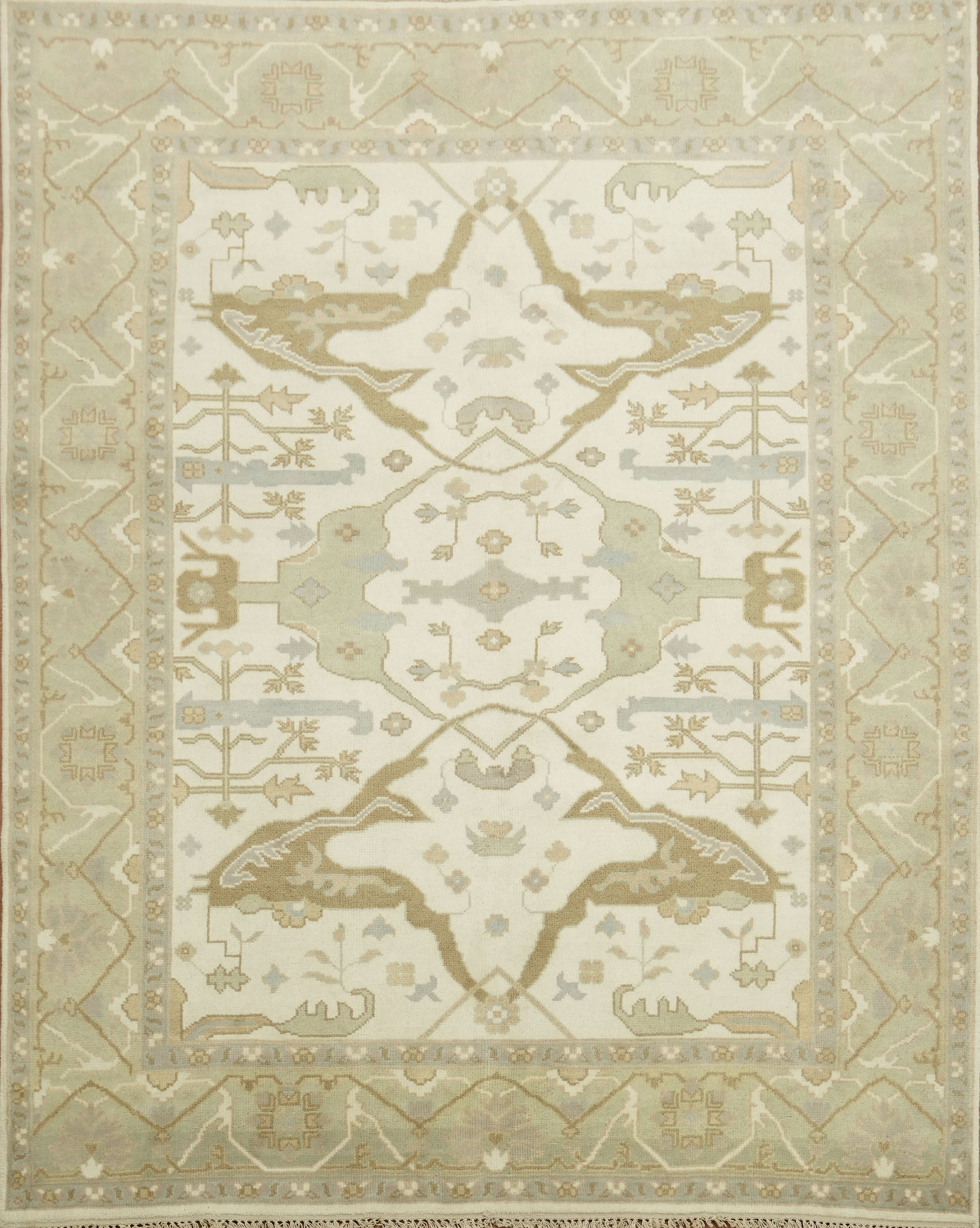Elegant Beige and Blue Rug with Classic Oriental Design 8'x10'
