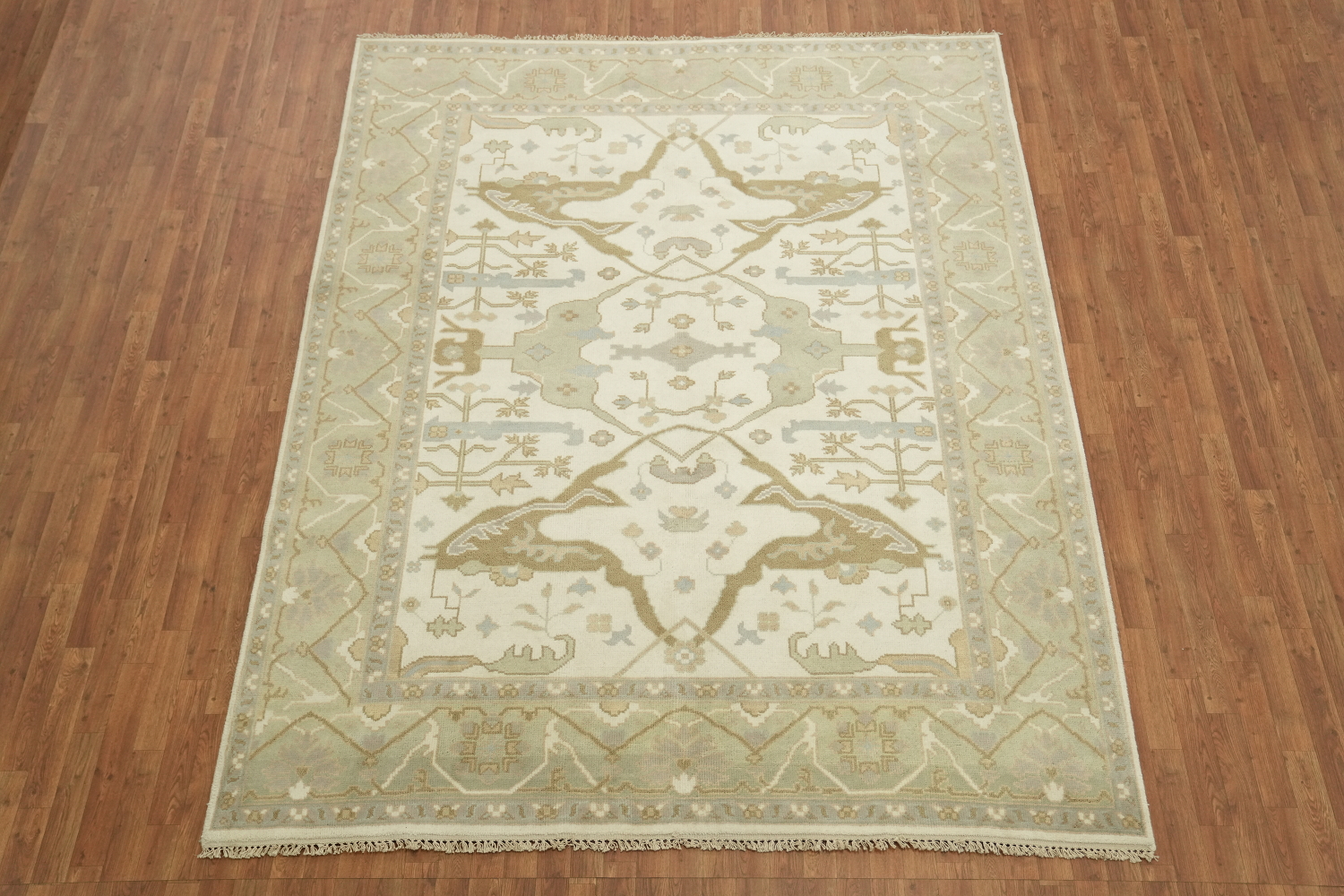 Elegant Beige and Blue Rug with Classic Oriental Design 8'x10'