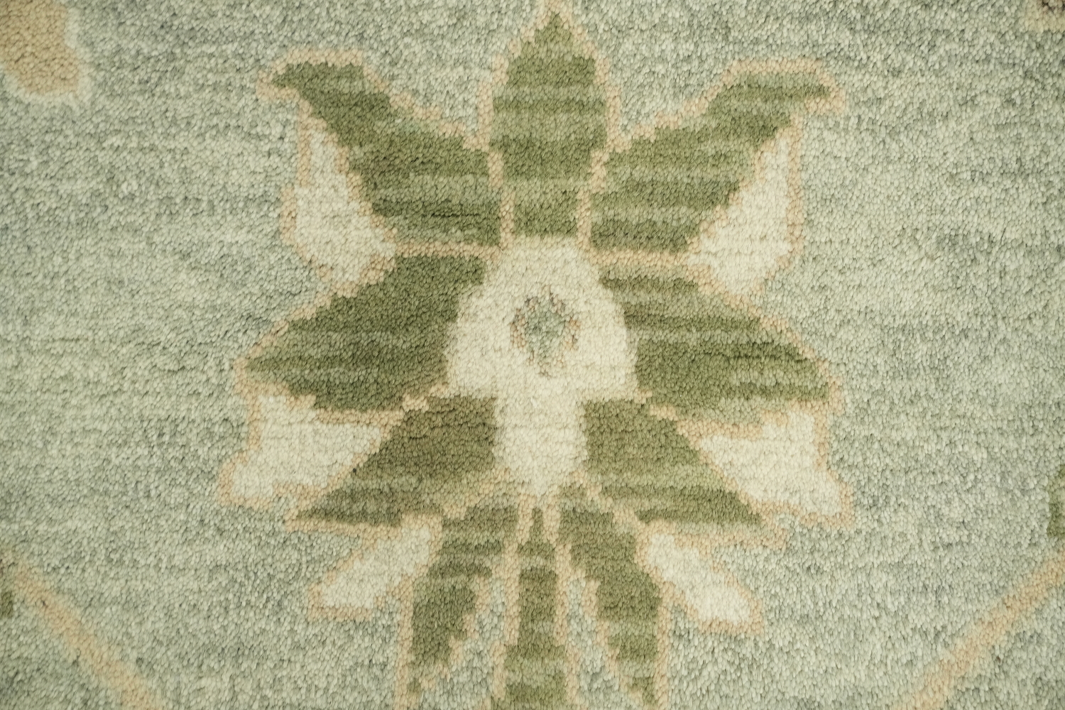 Soft Pastel Light Blue and Green Oushak Large Rug 9'x12'