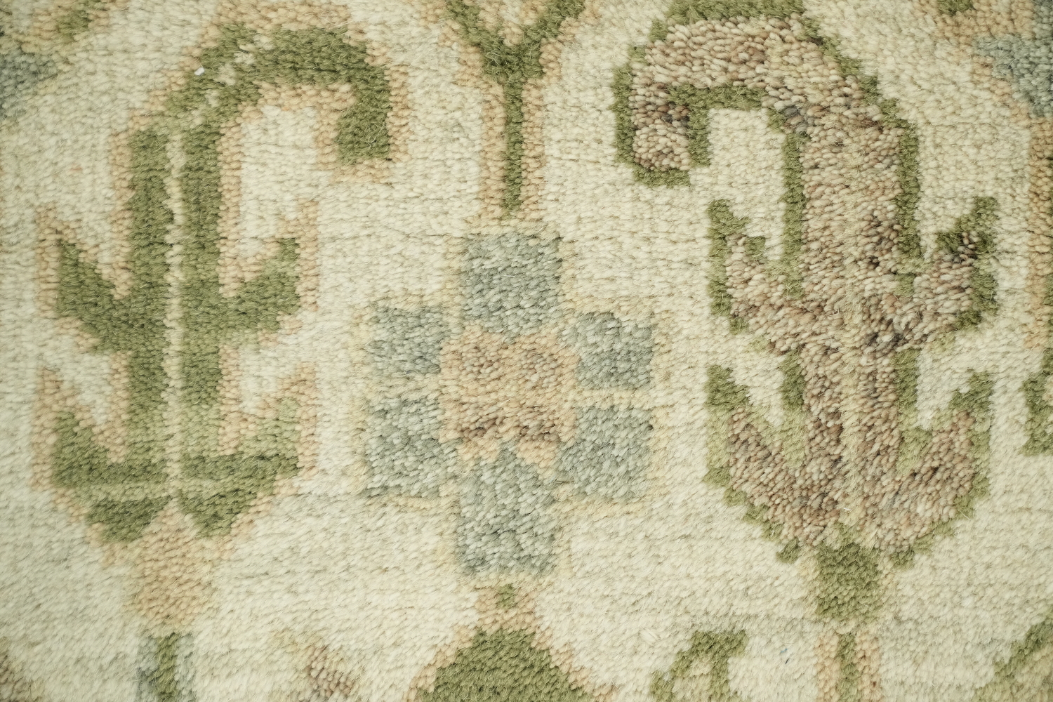 Soft Pastel Light Blue and Green Oushak Large Rug 9'x12'