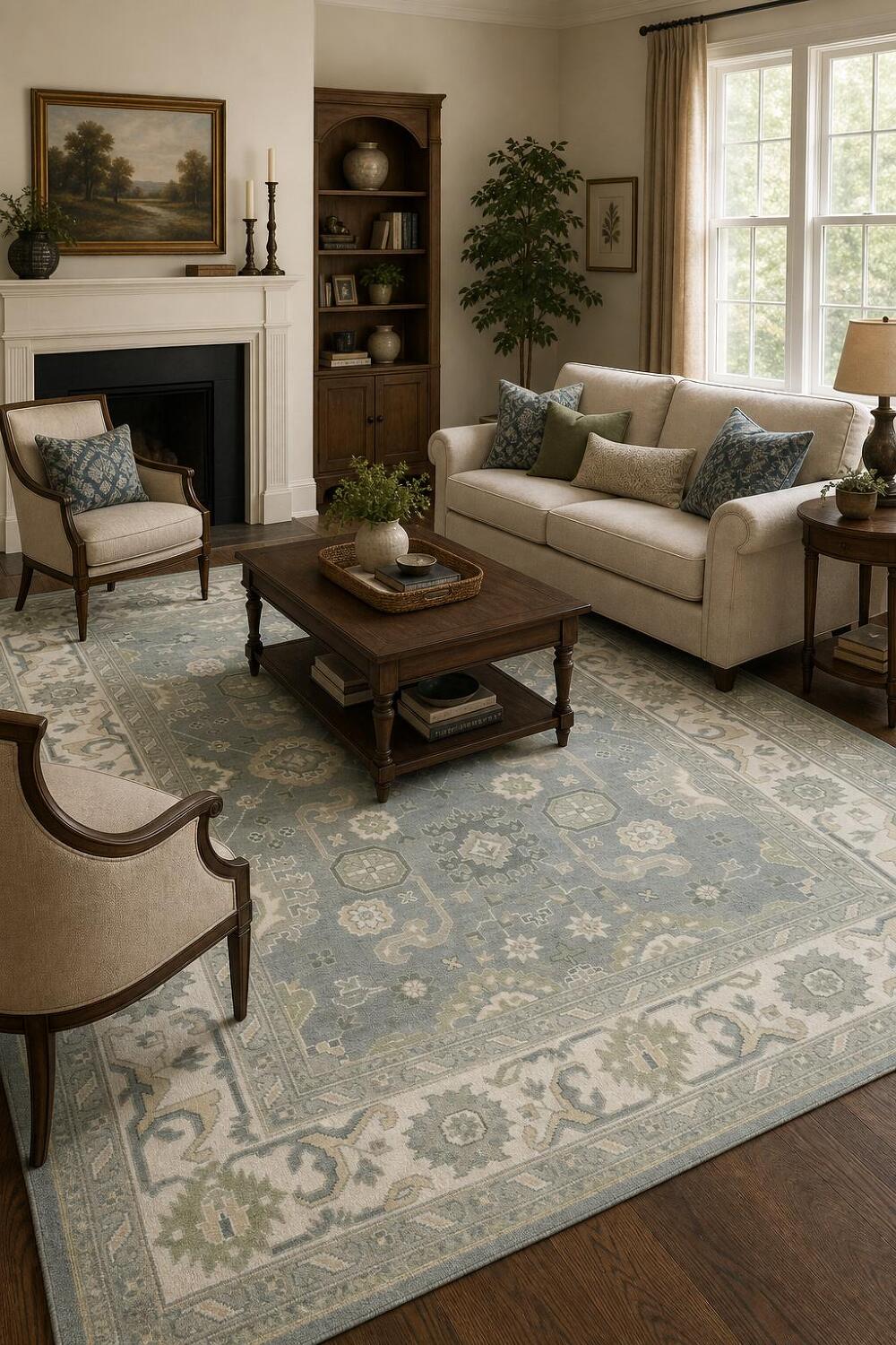 All-Over Oushak Grey Toned Rug Perfect for Living Rooms 9'x12'