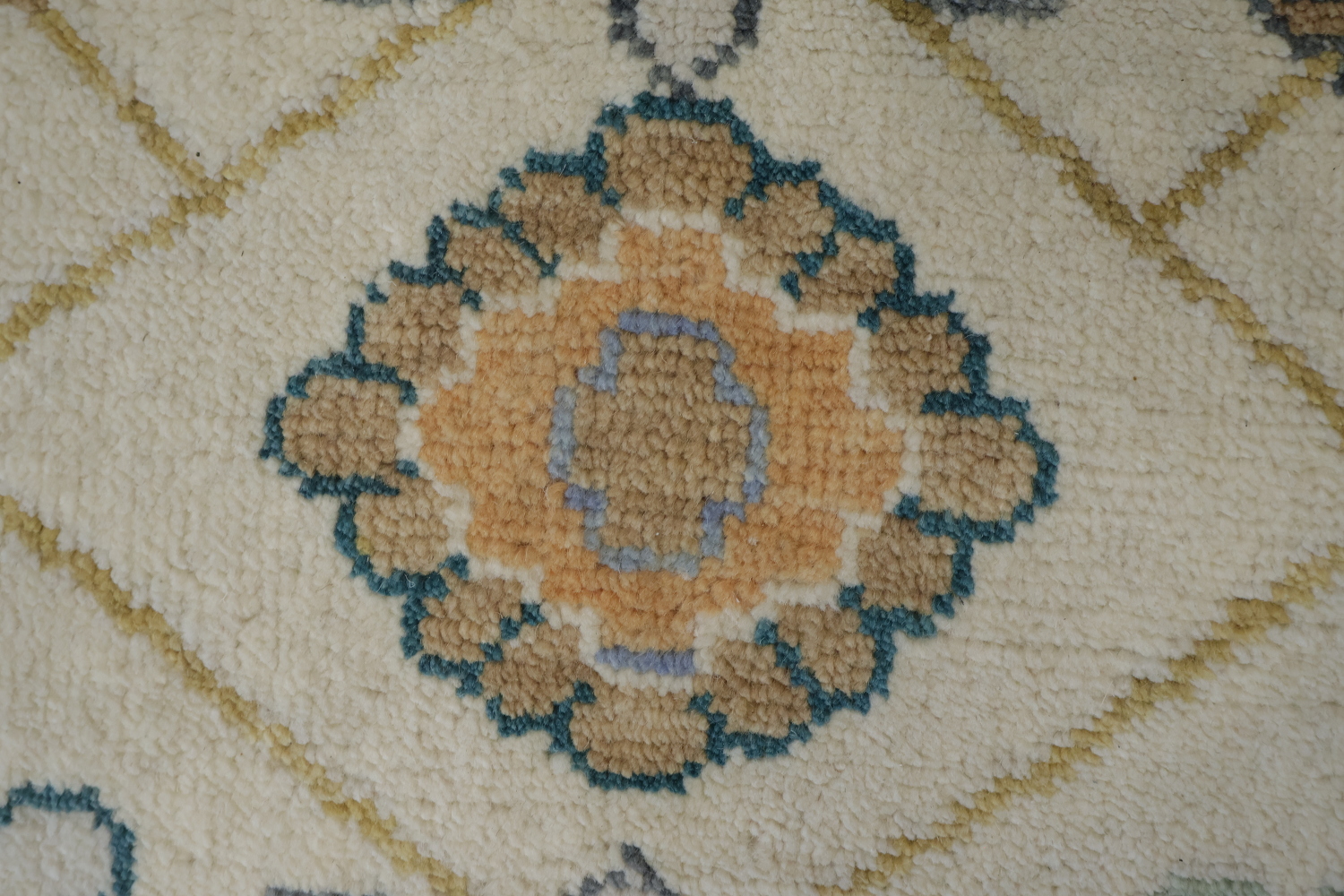 Artisan Blue and Beige Rug with Delicate Botanical Patterns 8'x10'