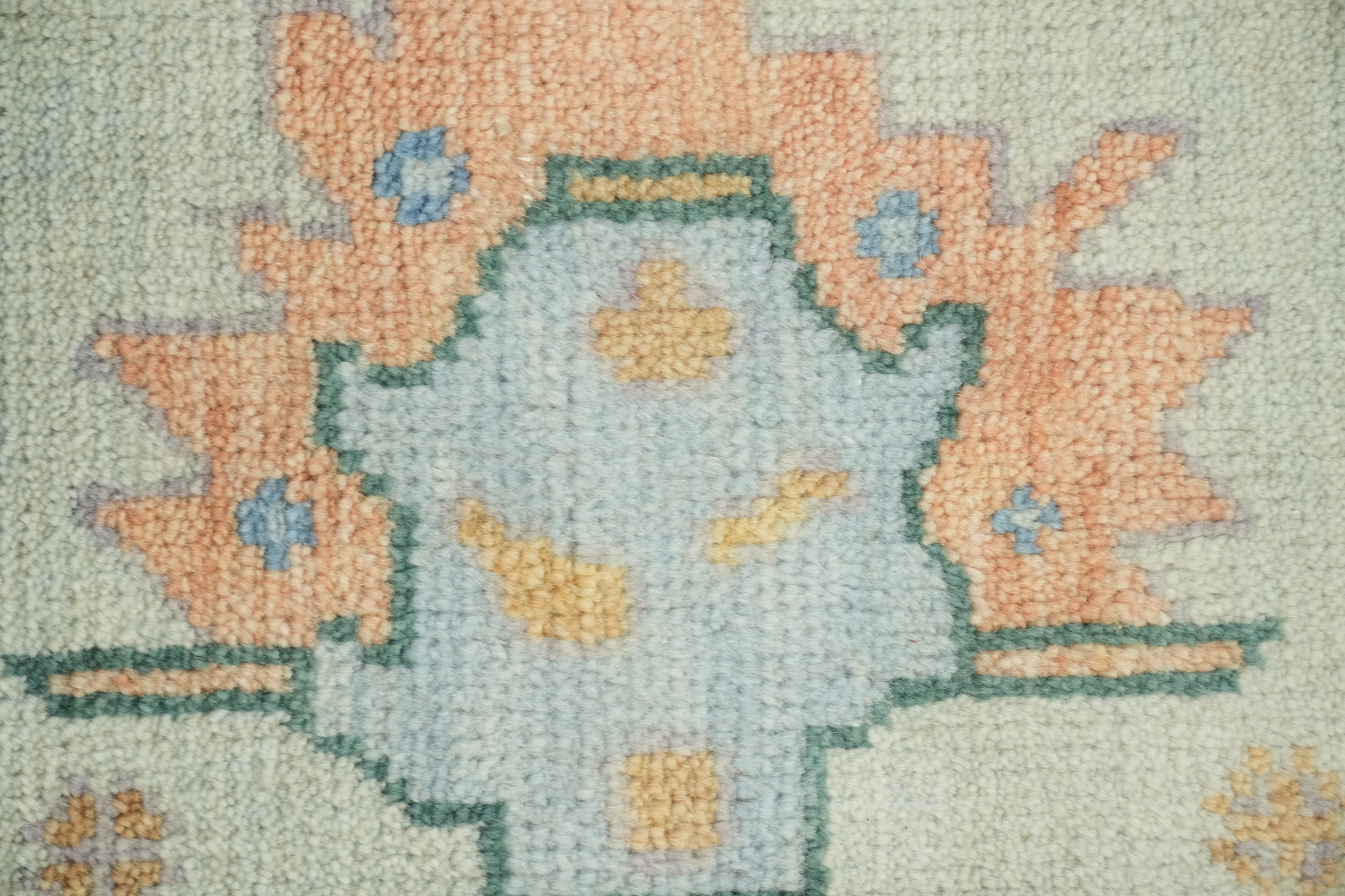 Luxury Handmade Oushak Rug Featuring Soft Blue and Delicate Hues 8'x10'
