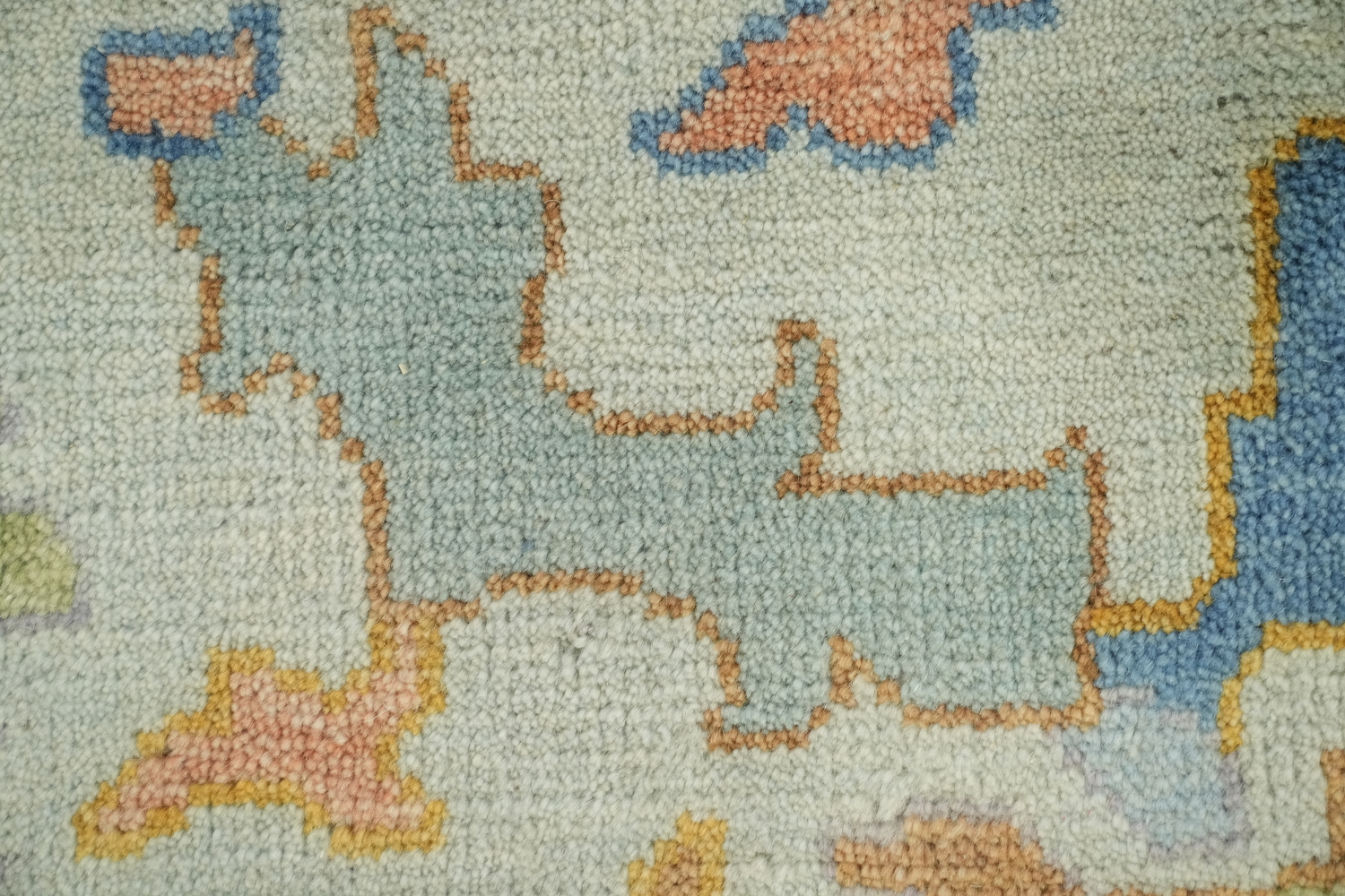 Luxury Handmade Oushak Rug Featuring Soft Blue and Delicate Hues 8'x10'