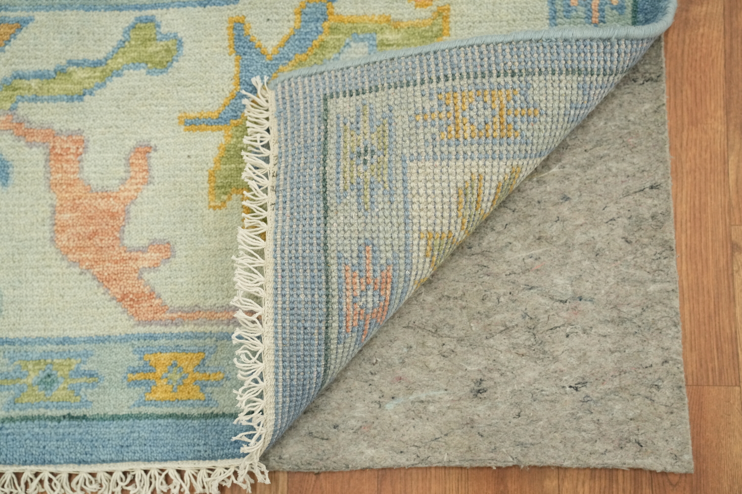 Luxury Handmade Oushak Rug Featuring Soft Blue and Delicate Hues 8'x10'