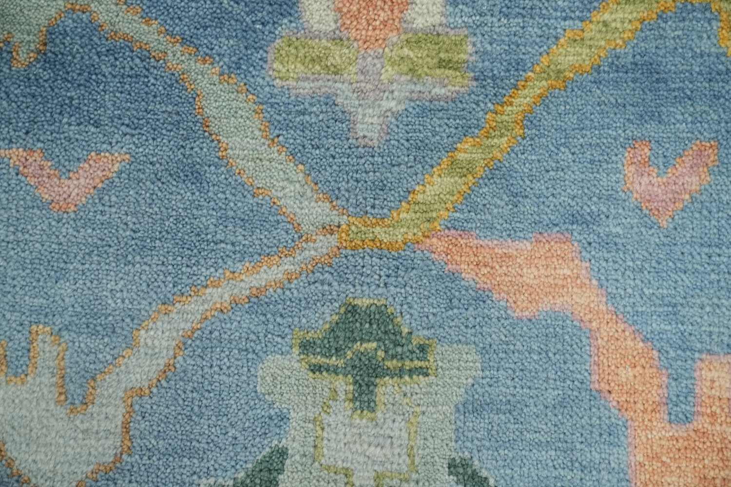 Luxury Handmade Oushak Rug Featuring Soft Blue and Delicate Hues 8'x10'