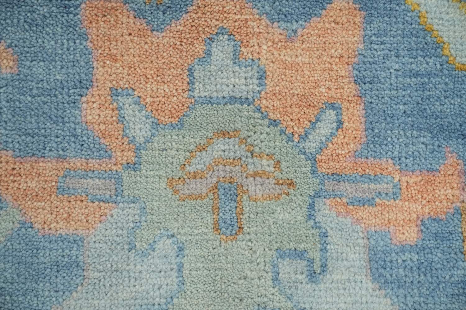 Luxury Handmade Oushak Rug Featuring Soft Blue and Delicate Hues 8'x10'