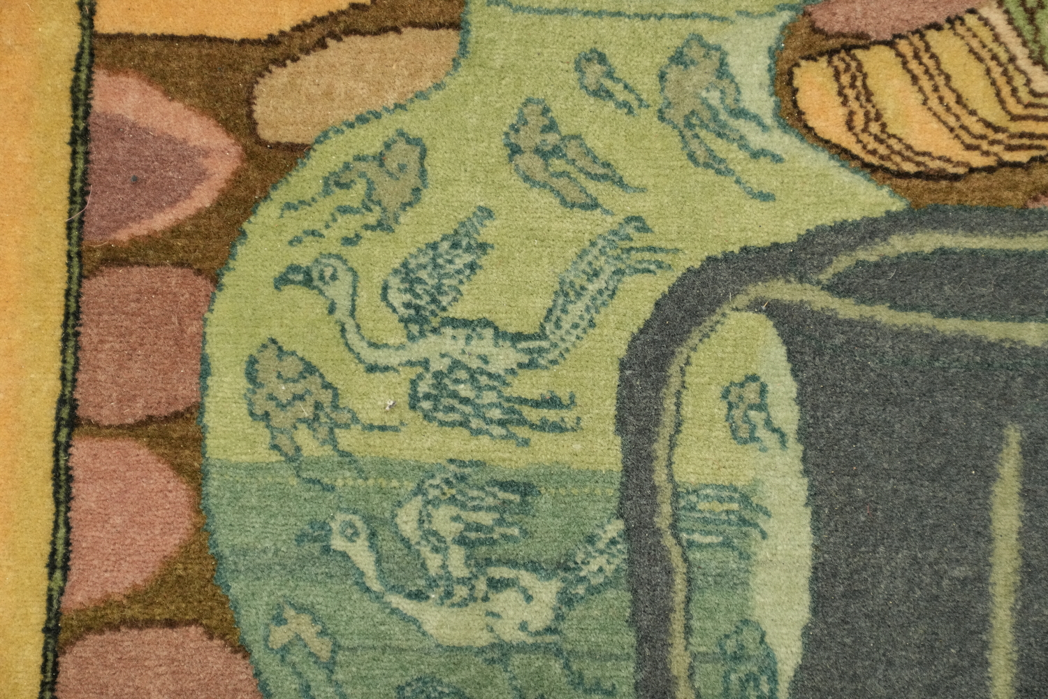 Rare Antique Pictorial Wool Tabriz Persian Area Rug 6x9