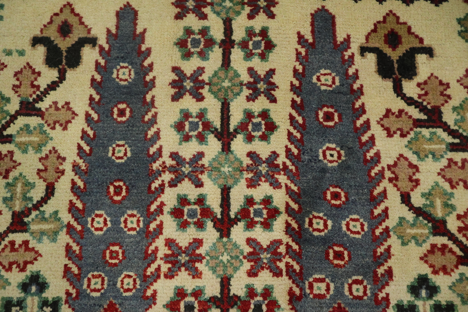 Intricate Tree Designs on a Rustic Decorative Rug 8'x10'