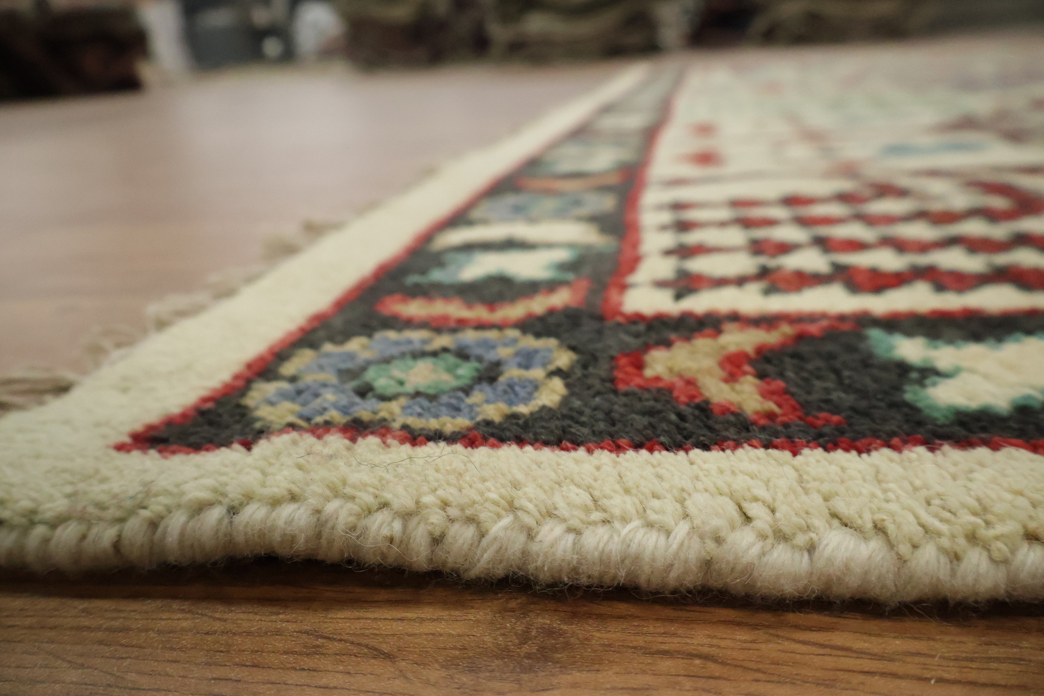 Intricate Tree Designs on a Rustic Decorative Rug 8'x10'