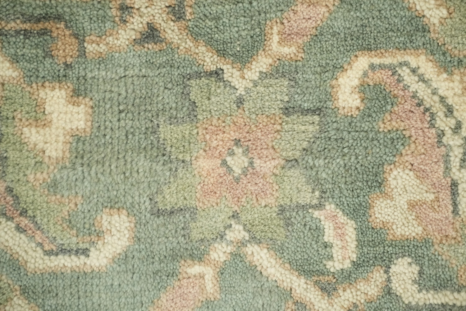 Luxurious Antique Style Sage Green Oushak Living Room Rug 9'x12'