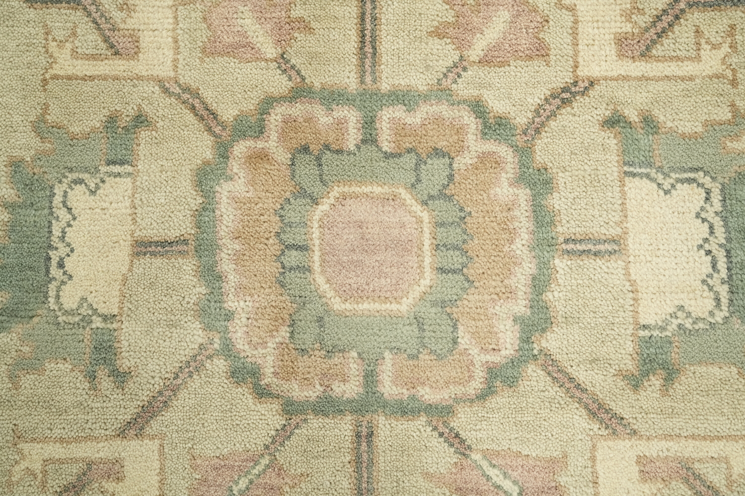 Luxurious Antique Style Sage Green Oushak Living Room Rug 9'x12'
