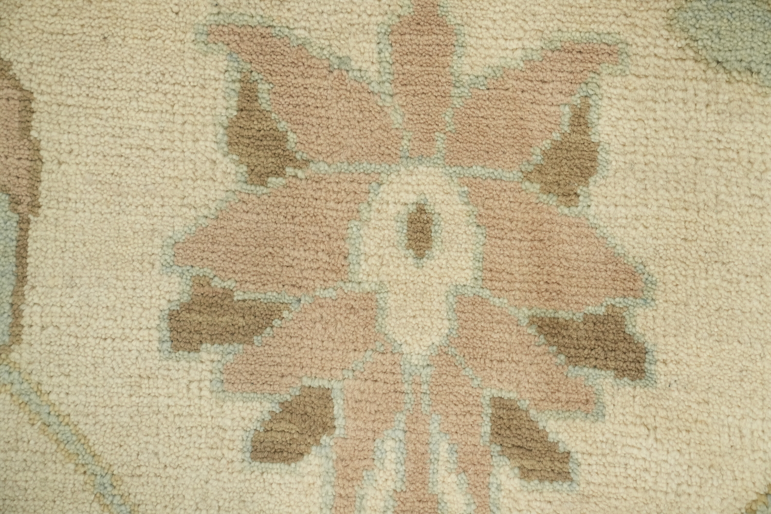Neutral Toned Oushak All-Over Hand-Knotted Wool Rug 9'x12'