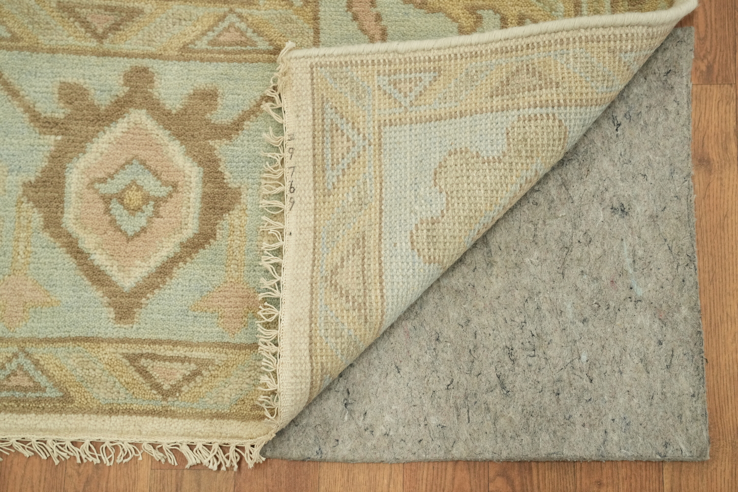 Neutral Toned Oushak All-Over Hand-Knotted Wool Rug 9'x12'