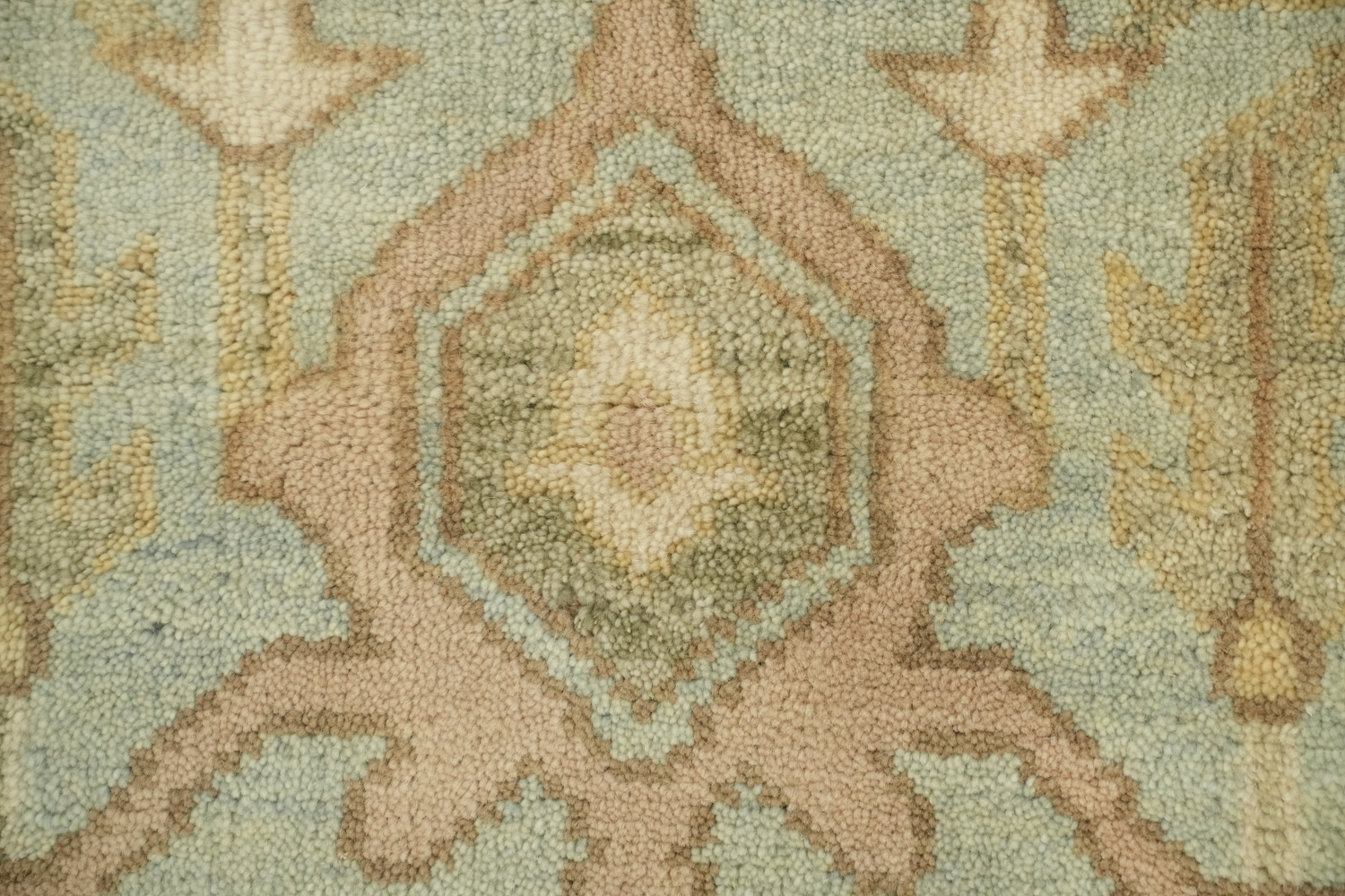 Neutral Toned Oushak All-Over Hand-Knotted Wool Rug 9'x12'
