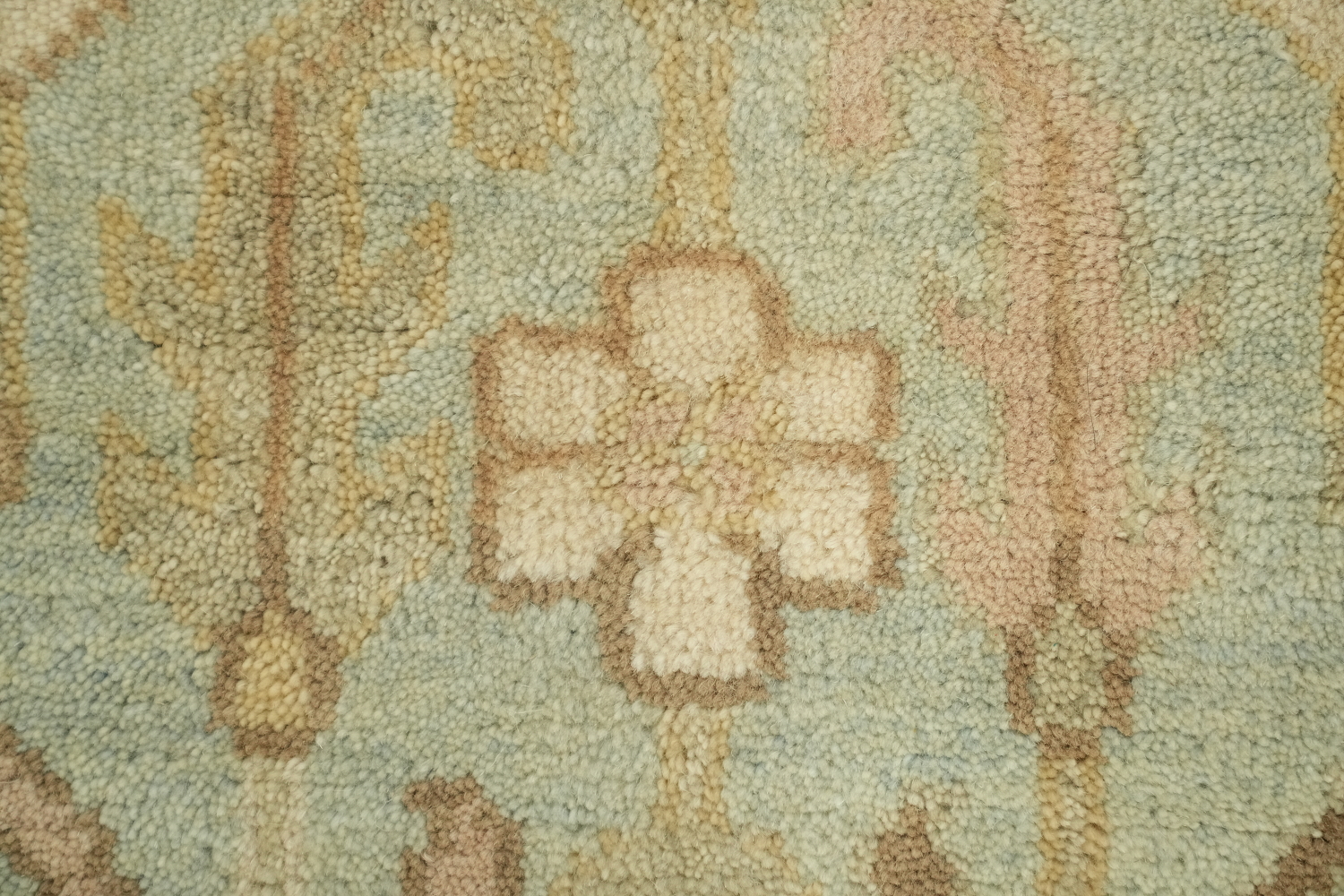Neutral Toned Oushak All-Over Hand-Knotted Wool Rug 9'x12'
