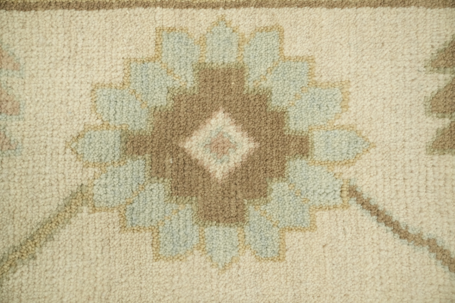 Neutral Toned Oushak All-Over Hand-Knotted Wool Rug 9'x12'