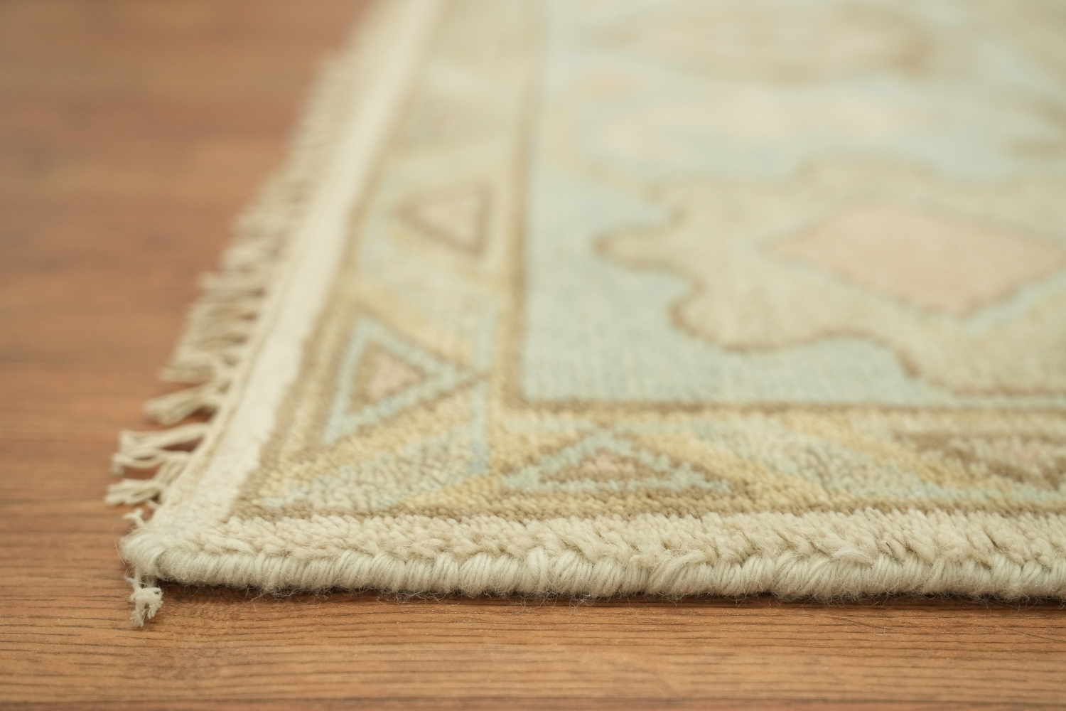 Neutral Toned Oushak All-Over Hand-Knotted Wool Rug 9'x12'