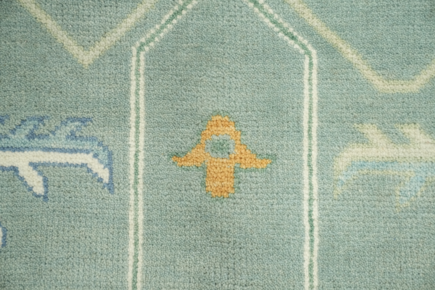 Sea-Foam Green Traditional Oushak Hand Made Area Rug 8x10 ft