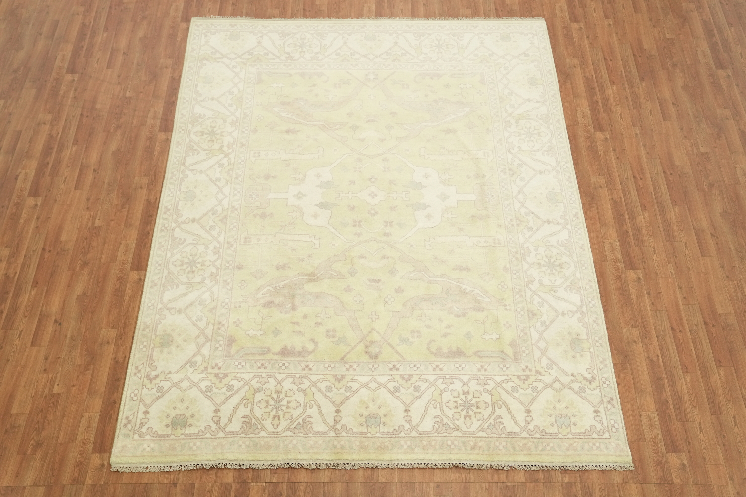 Lemon Green Traditional Oushak Hand Made Area Rug 8x10