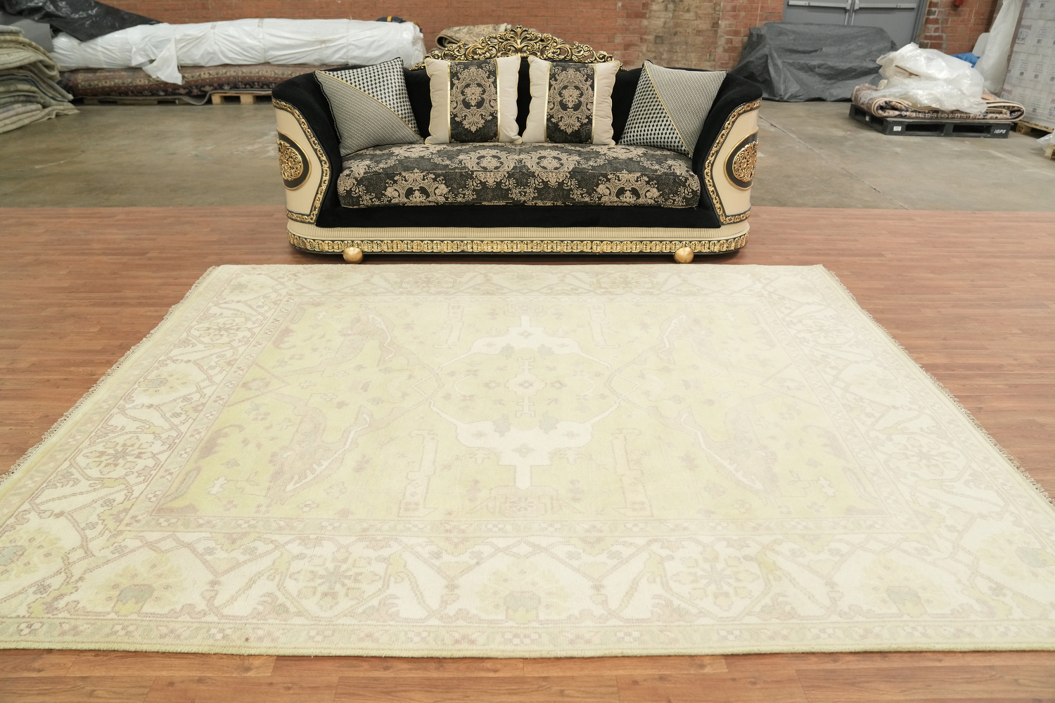 Lemon Green Traditional Oushak Hand Made Area Rug 8x10
