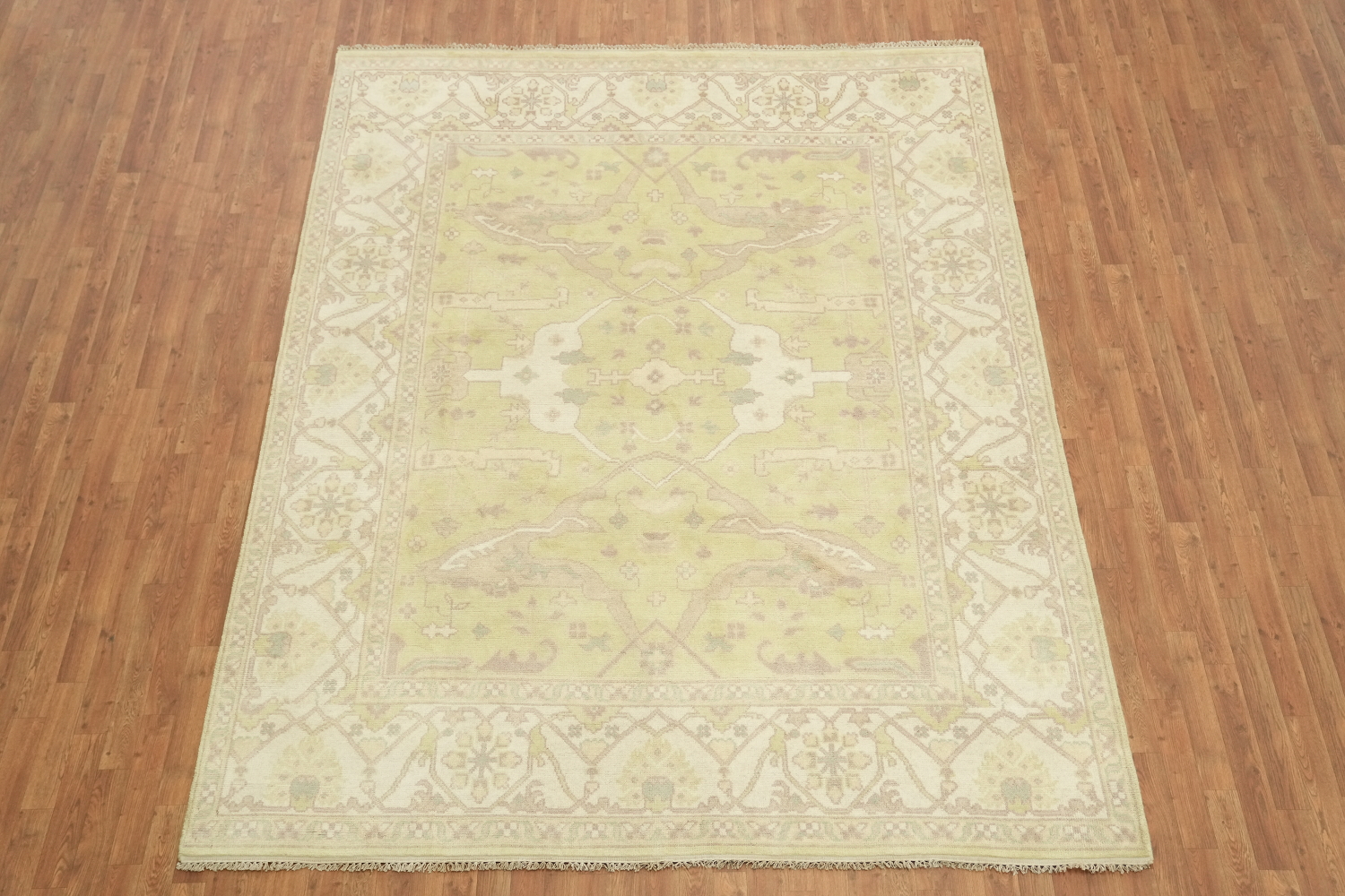 Lemon Green Traditional Oushak Hand Made Area Rug 8x10