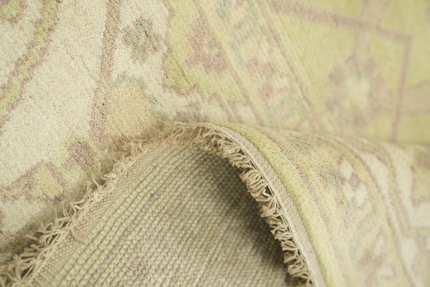Lemon Green Traditional Oushak Hand Made Area Rug 8x10