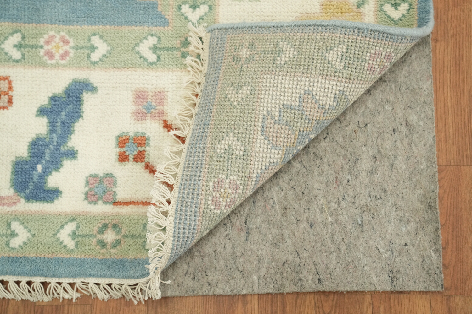 Classic Pastel Patterned Light Blue Oushak Rug for a Graceful Living Space 8'x10'