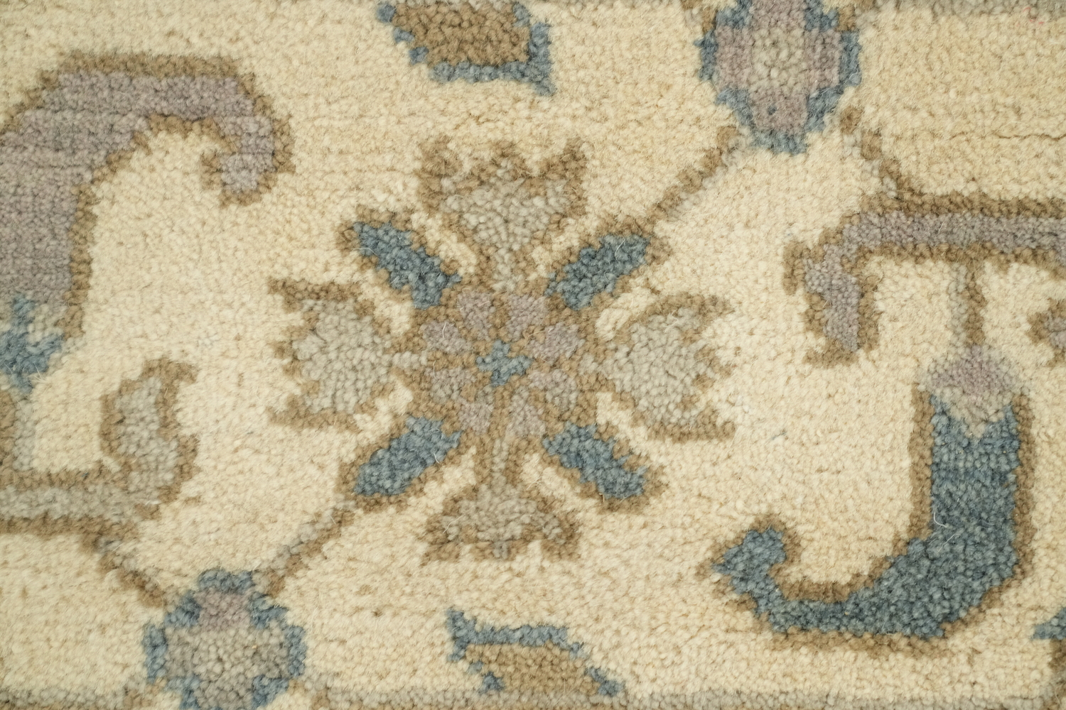 Ornate Ivory and Blue Oushak All-Over Oriental Area Rug 9'x12'