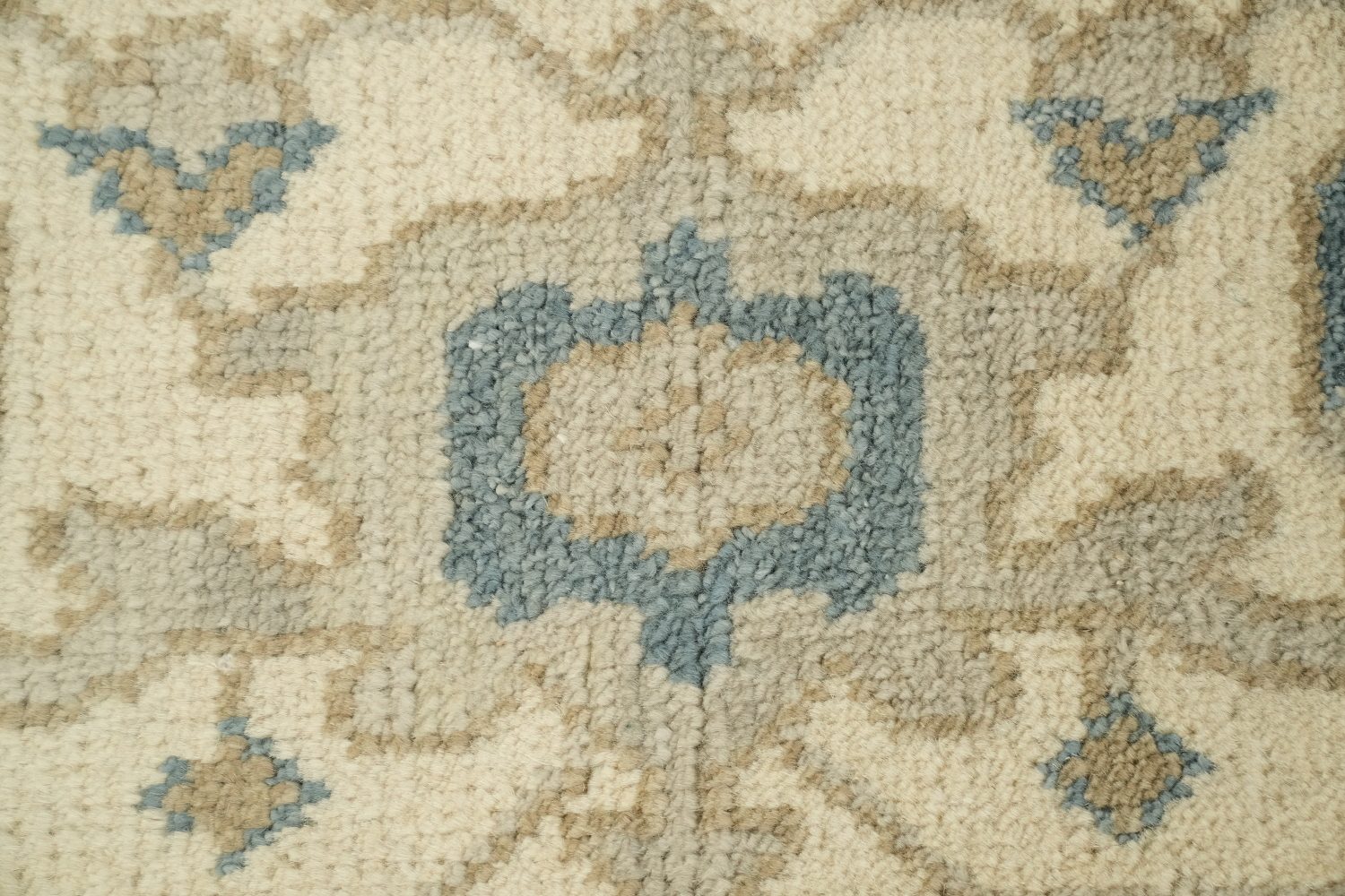 Ornate Ivory and Blue Oushak All-Over Oriental Area Rug 9'x12'
