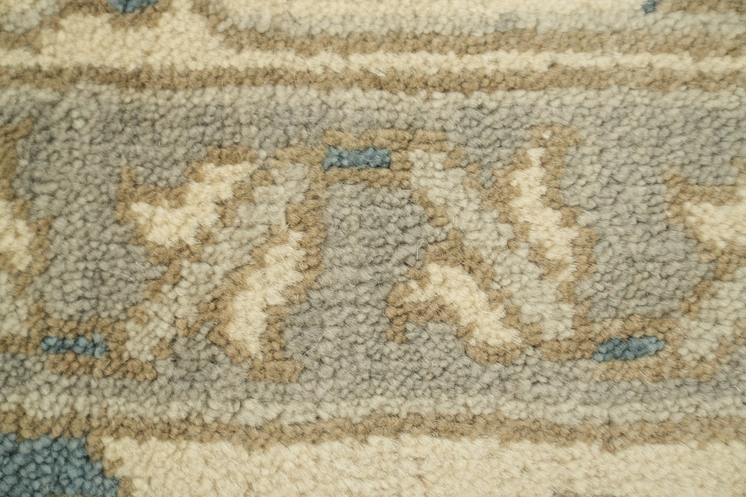 Ornate Ivory and Blue Oushak All-Over Oriental Area Rug 9'x12'