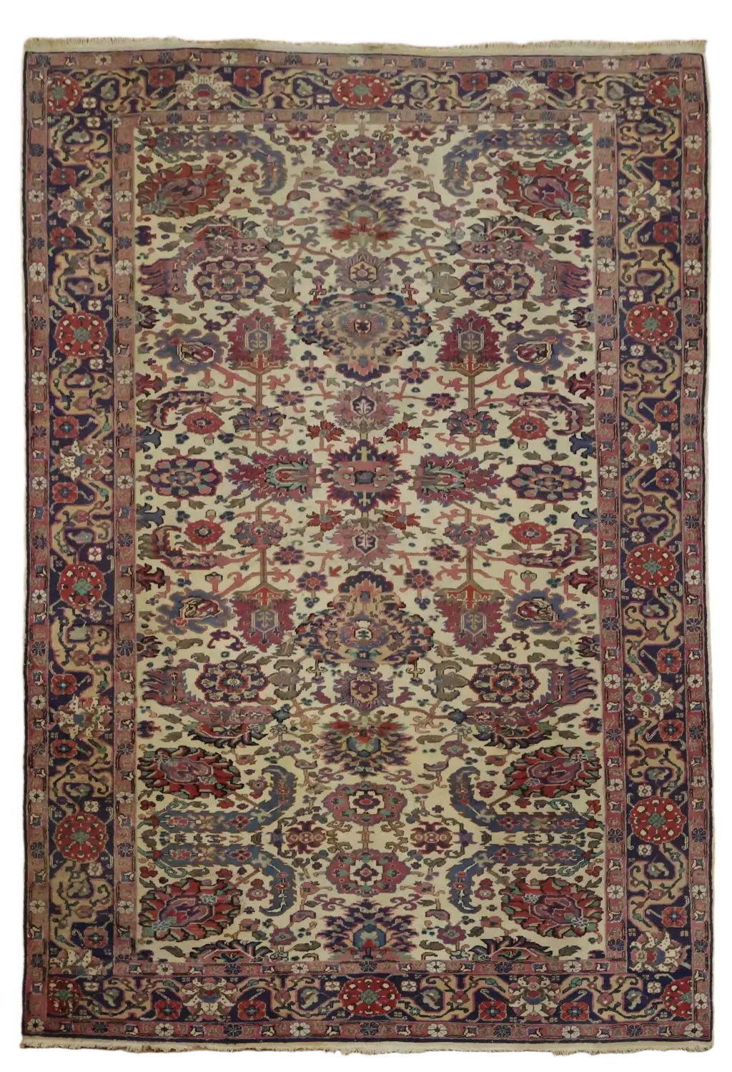 Vintage Wool Ardebil Persian Area Rug 7x10