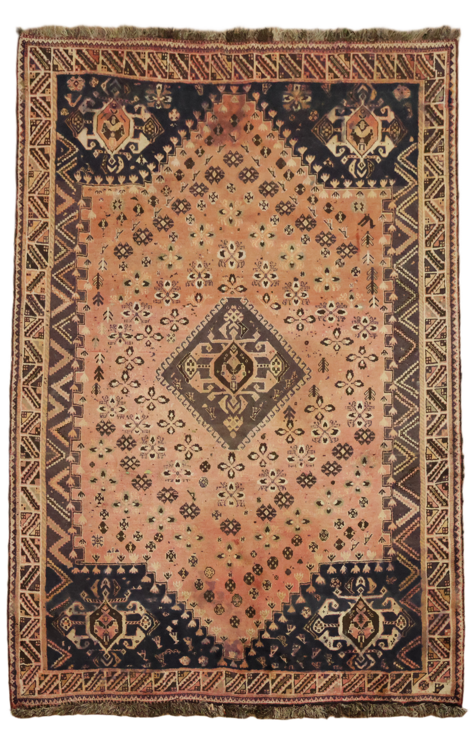 ラグ vintage shiraz  rug Vintage Tribal Wool Shiraz Persian Area Rug 5x8