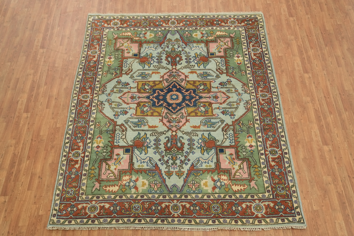 8'x10' Blue and Green Heriz-Serapi Traditional Rug