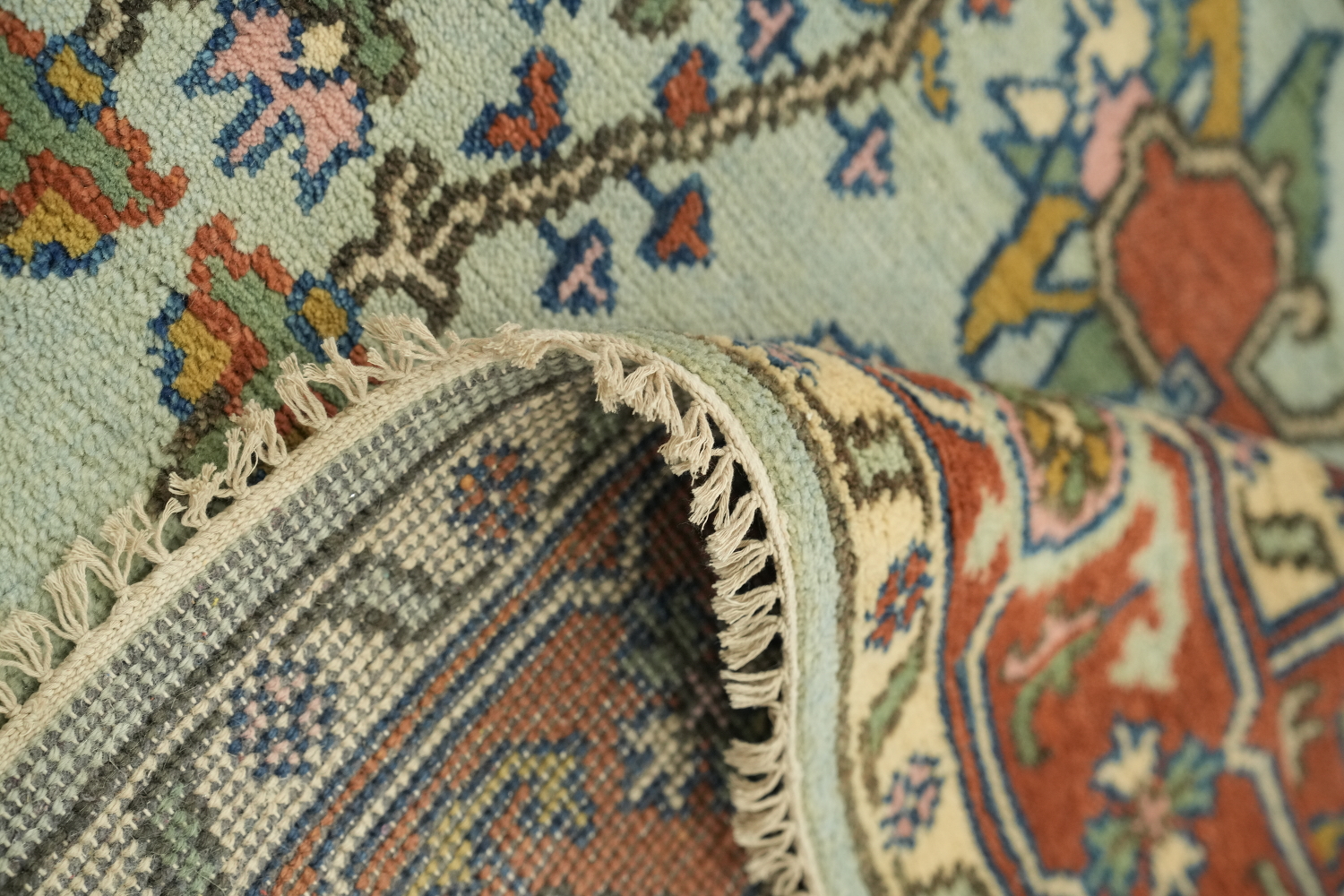 8'x10' Blue and Green Heriz-Serapi Traditional Rug
