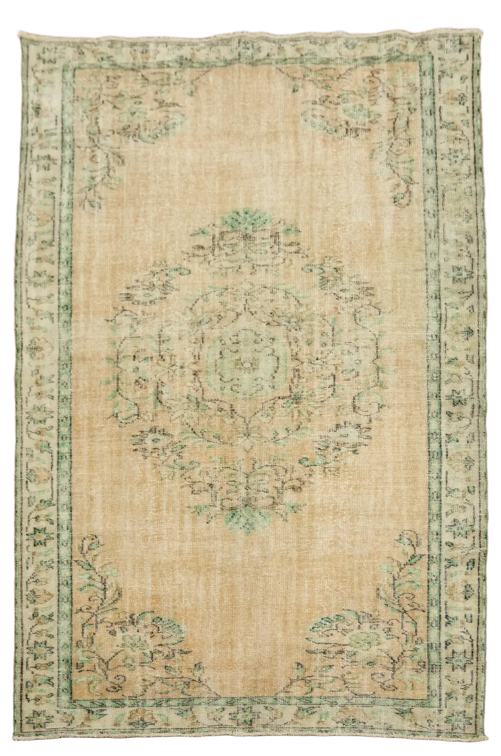 Vintage Wool Anatolian Oriental Area Rug 6x9