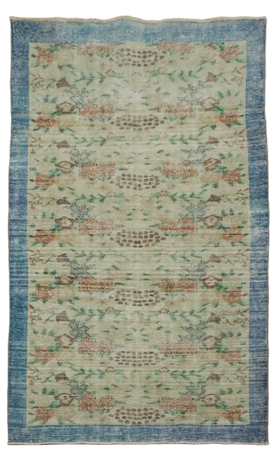 Vintage Decorative Wool Anatolian Oriental Area Rug 5x9