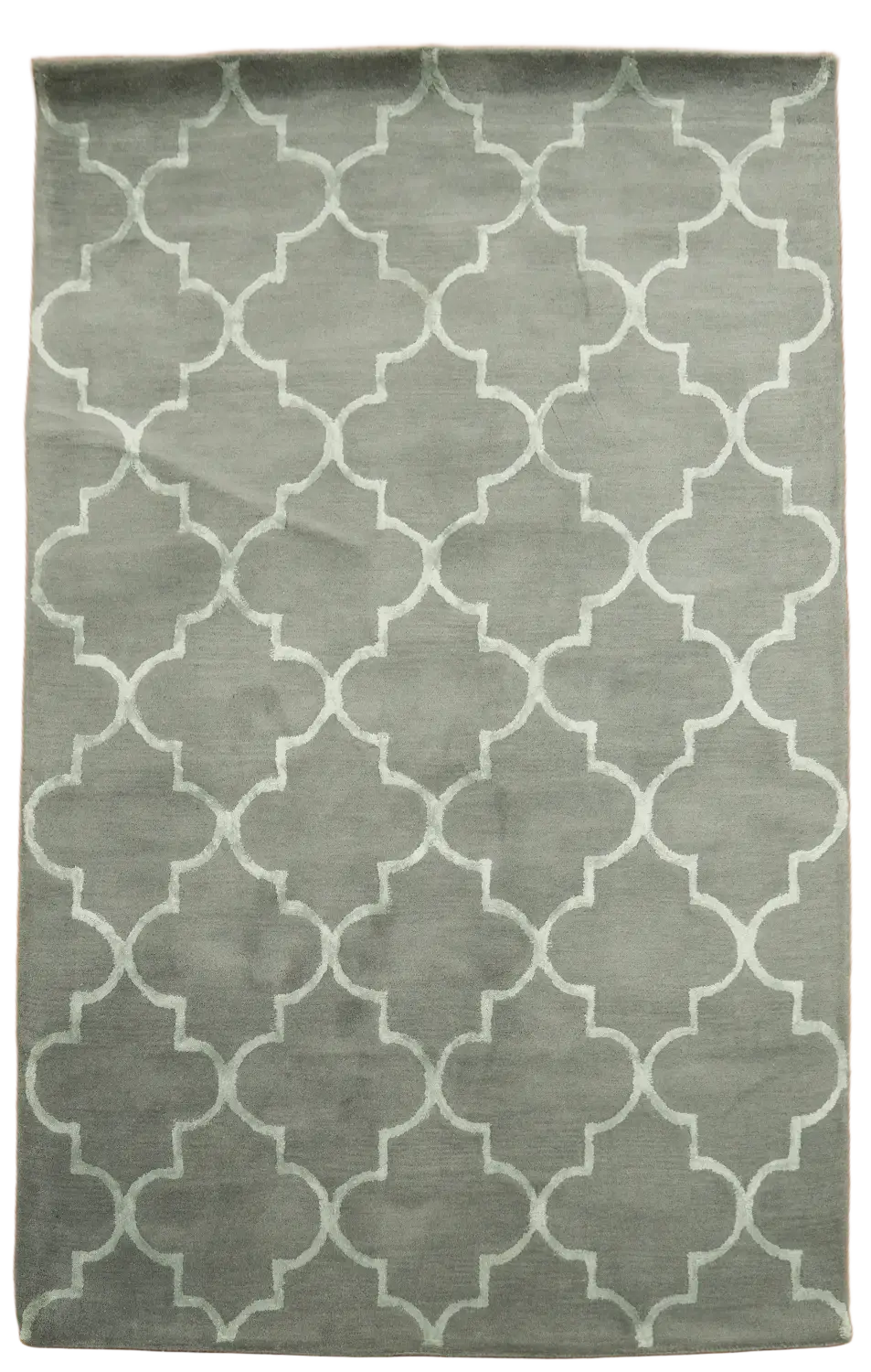 Chic Gray Green Lattice Design Rug Perfect for Living Room Decor 5'x8'