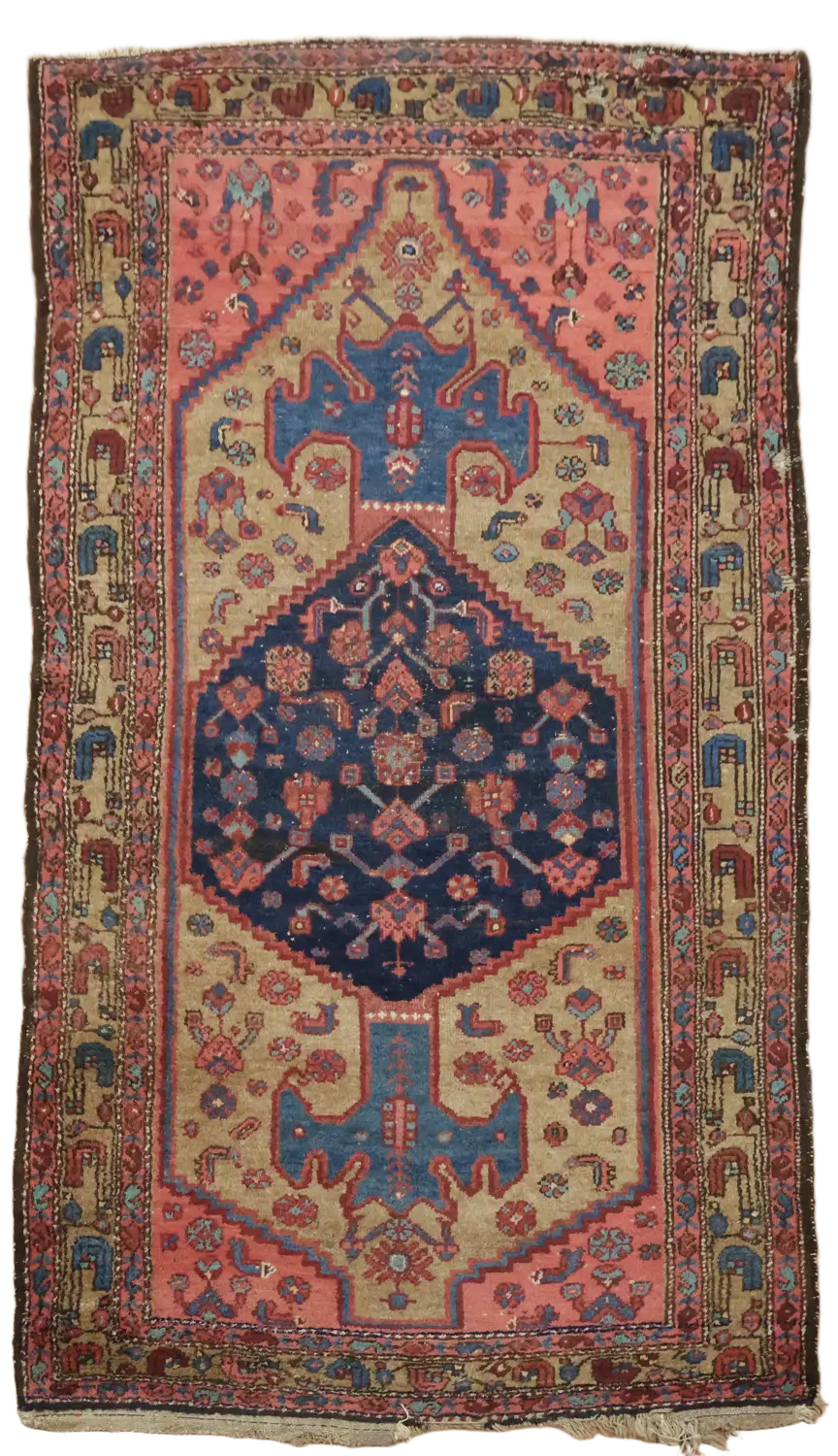 Antique Tribal Malayer Persian Wool Rug 4x7