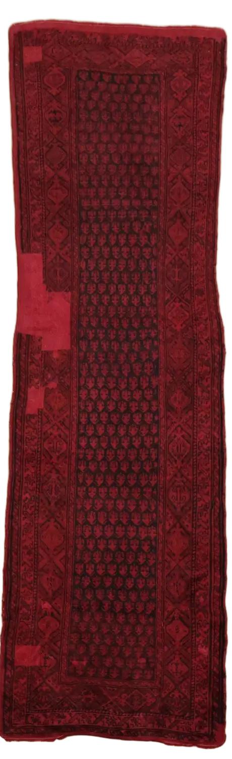 Over Dyed Vintage Shiraz Persian Runner Wool Rug 3x11