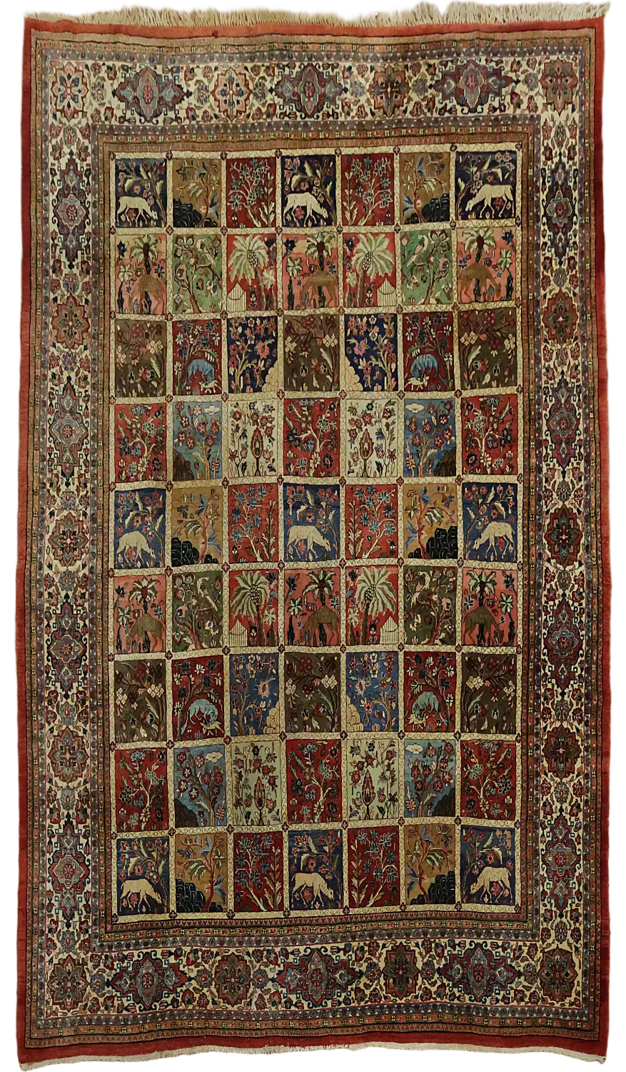 Animal Pictoeial Bakhtiari Persian Wool Area Rug 10x13