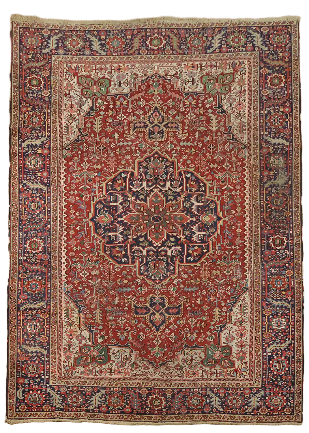 Antique Heriz Persian Wool Area Rug 9x13