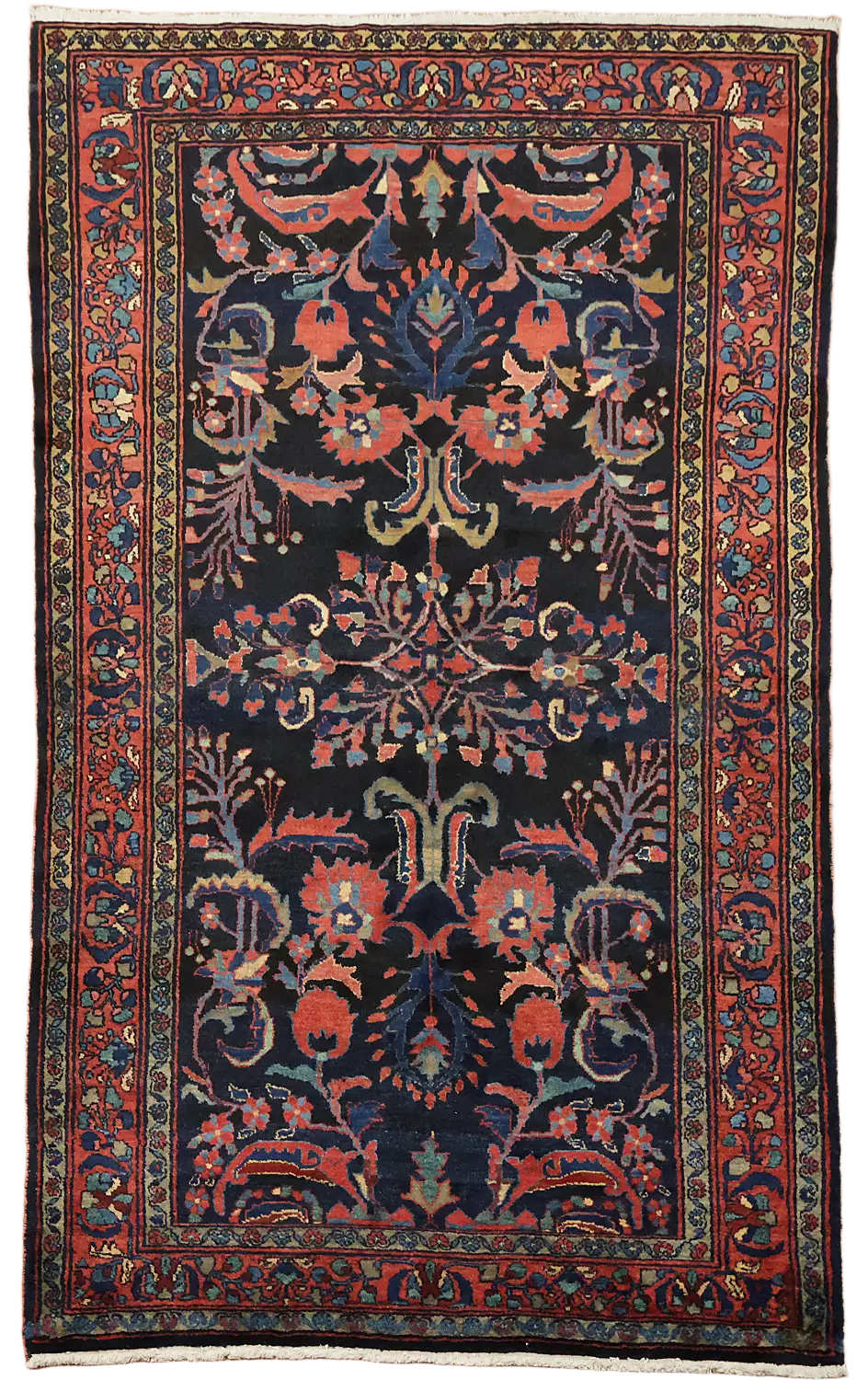 Blue Vintage Lilian Persian Wool Rug 5x8