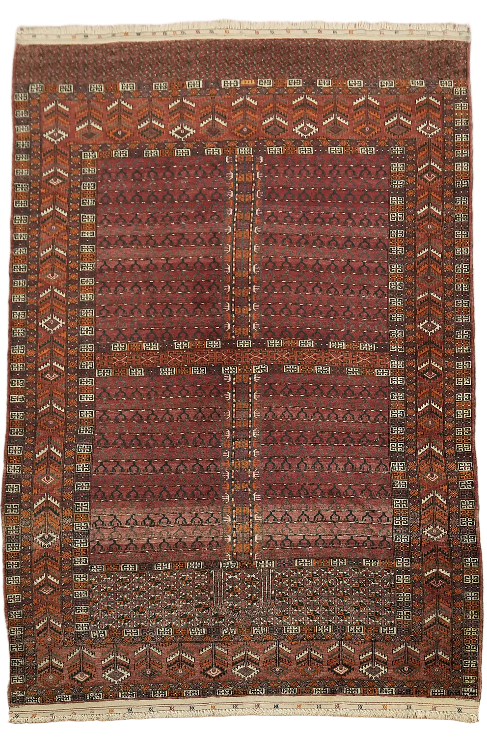Vintage Bokhara Oriental Wool Area Rug 6x8