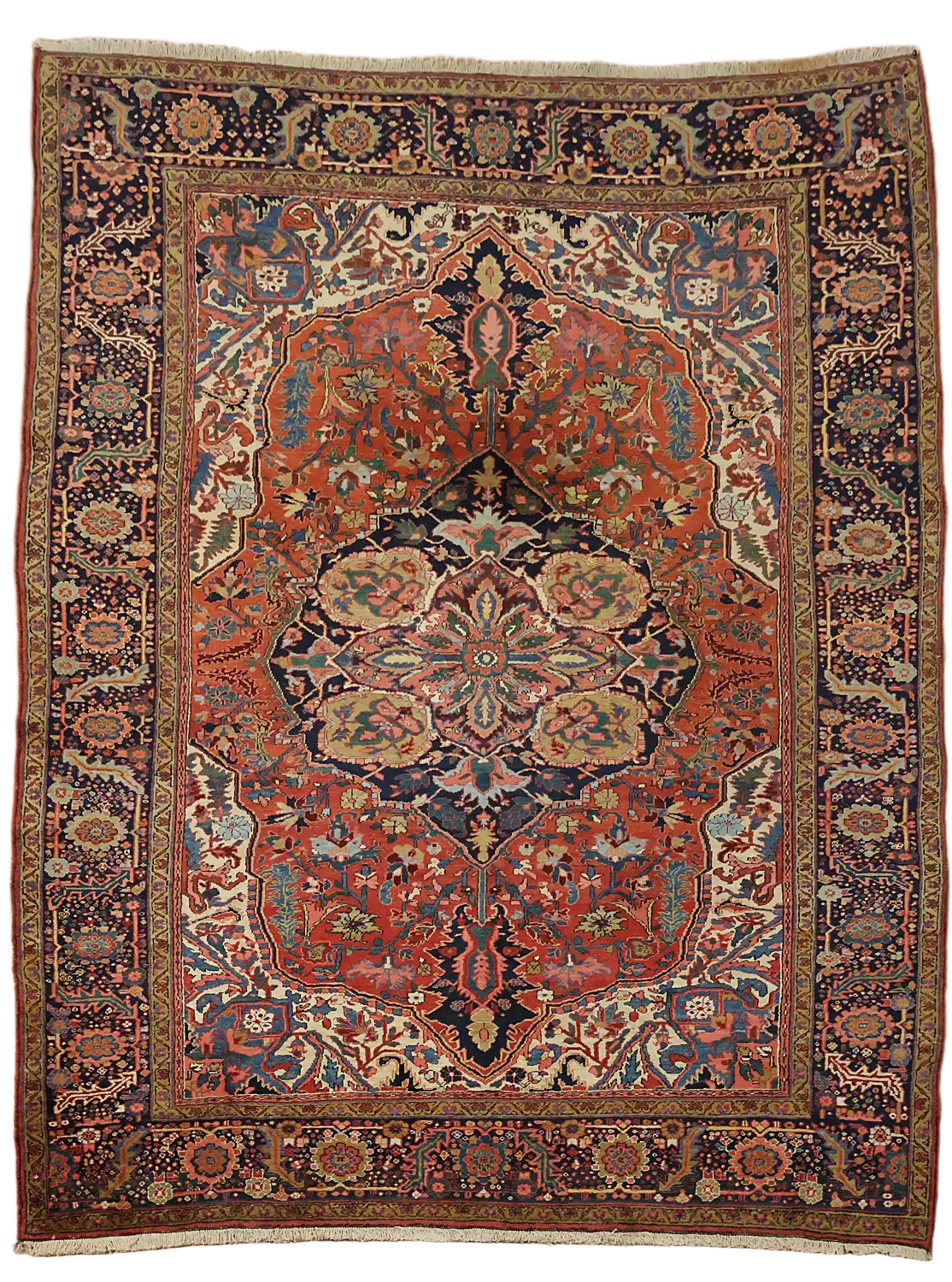 Antique Wool Heriz Serapi Persian Area Rug 8x11