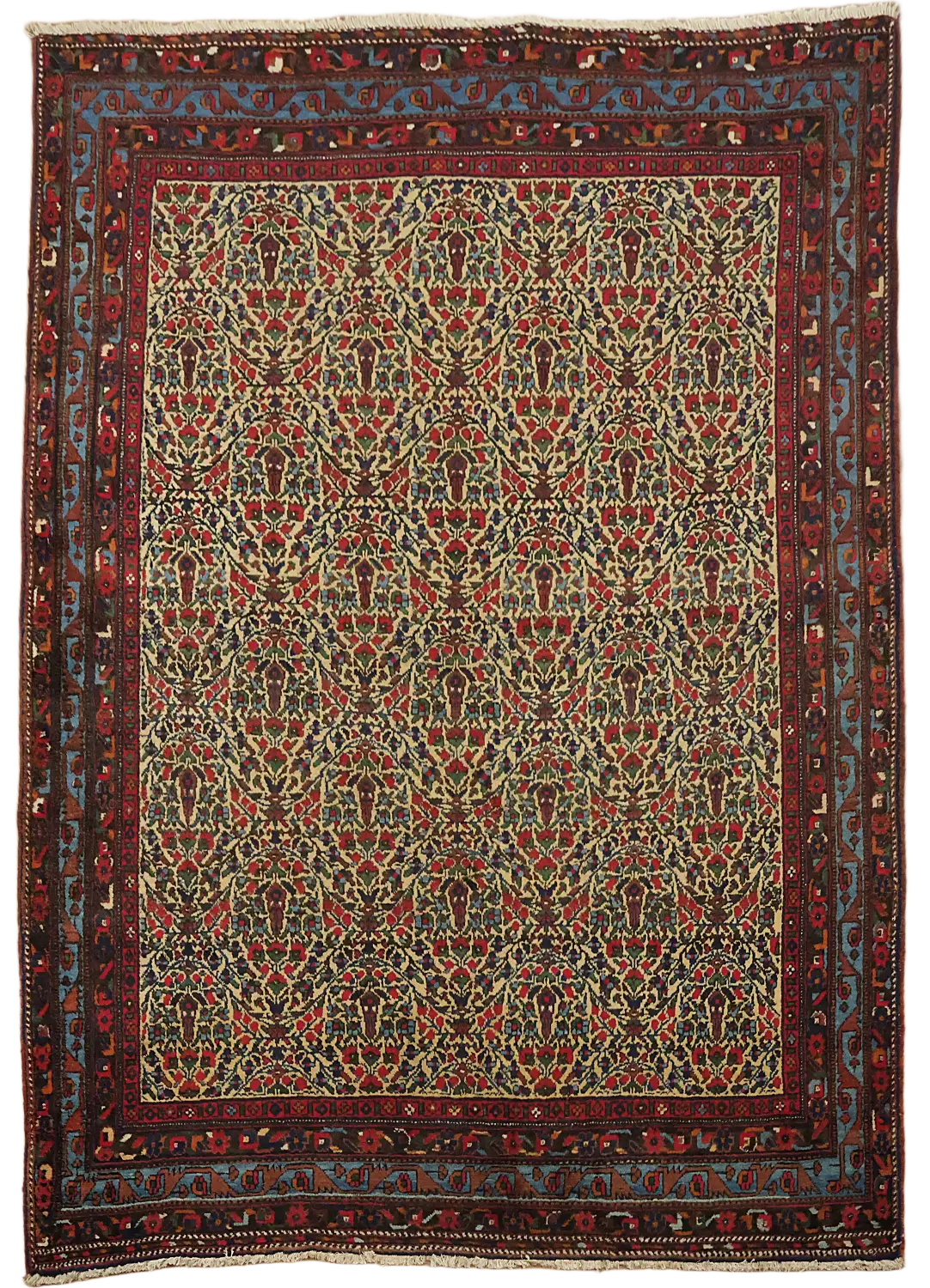 Antique Bakhtiari Persian Wool Rug 5x6